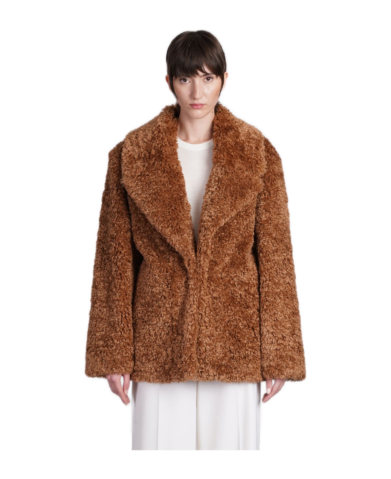 Stella McCartney Coat In Brown Polyamide Polyester - brown