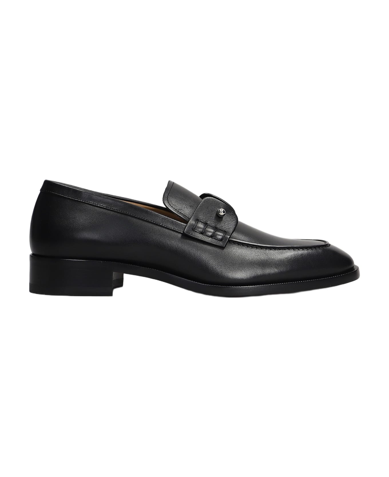 Christian Louboutin Chambelimoc Loafers In Black Leather - black