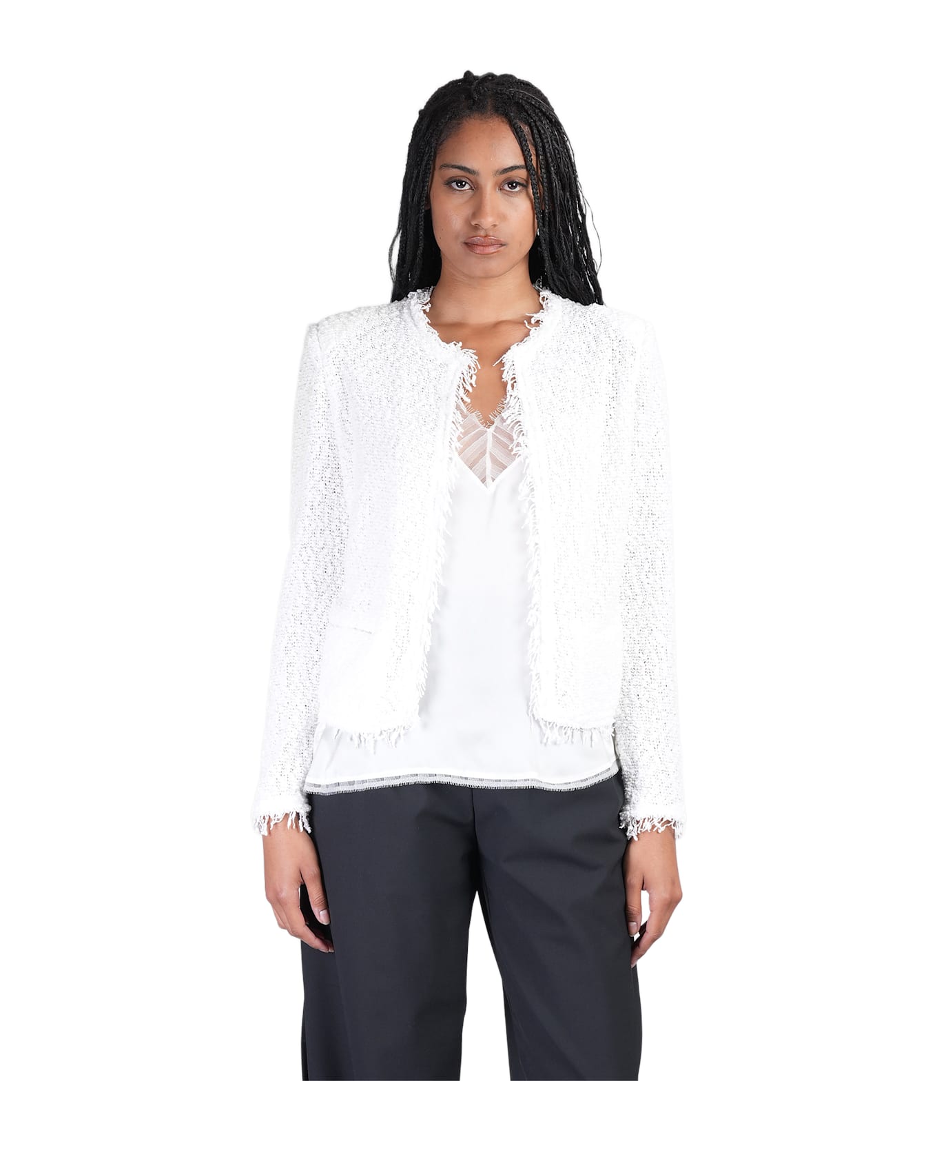 IRO Shavani Casual Jacket In White Cotton - white