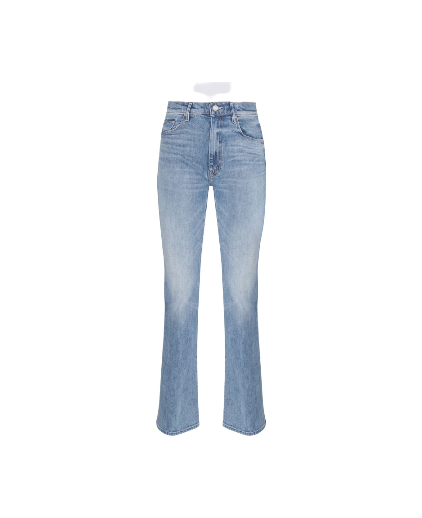Mother Light Blue Cotton Blend Weekender Jeans - BELLE DE JOUR