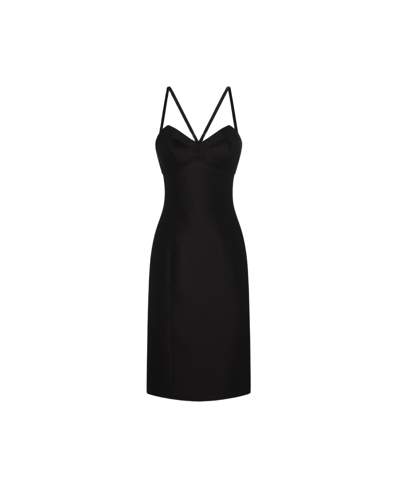 Versace Black Silk Midi Dress - Black