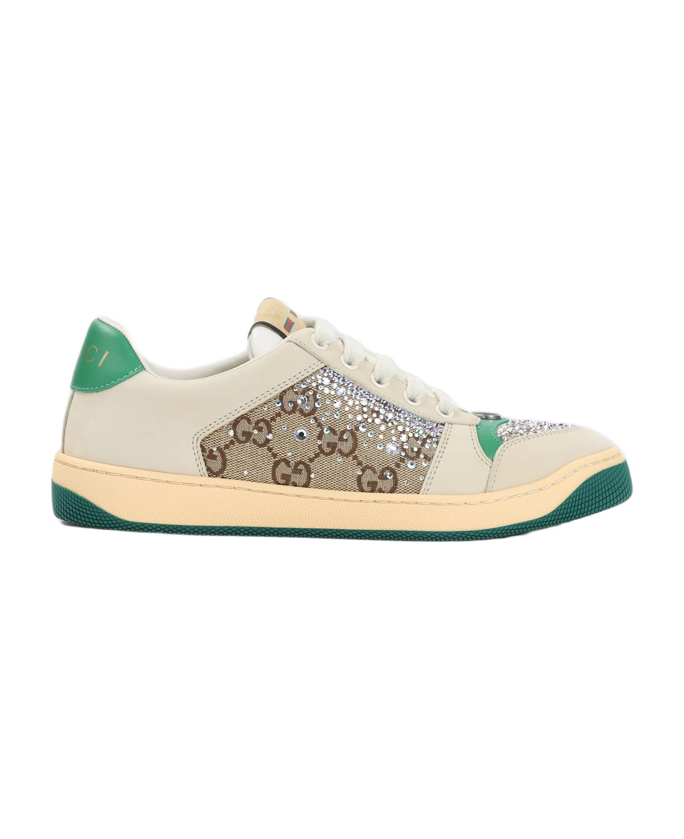 Gucci Screener Crystal Sneakers - White Crystal