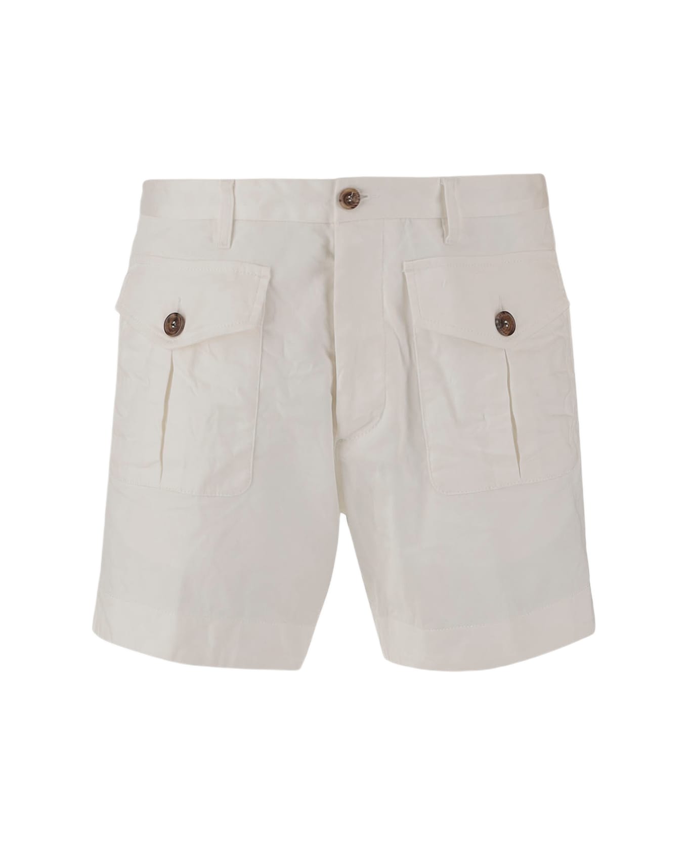 Dsquared2 Stretch Cotton Short Pants - White