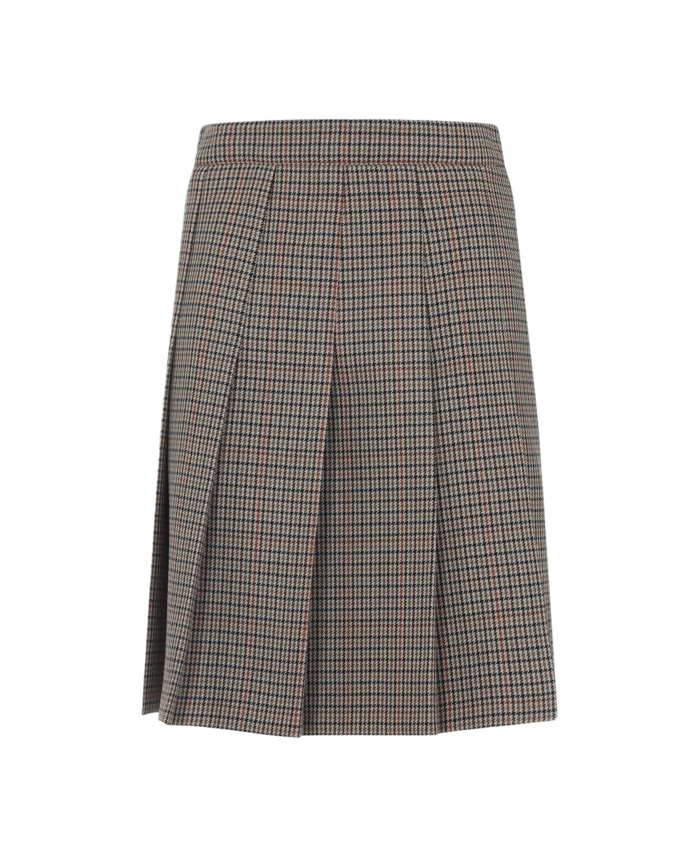 Celine Plisse Mini Skirt - Jc Ivoire Camel Noir