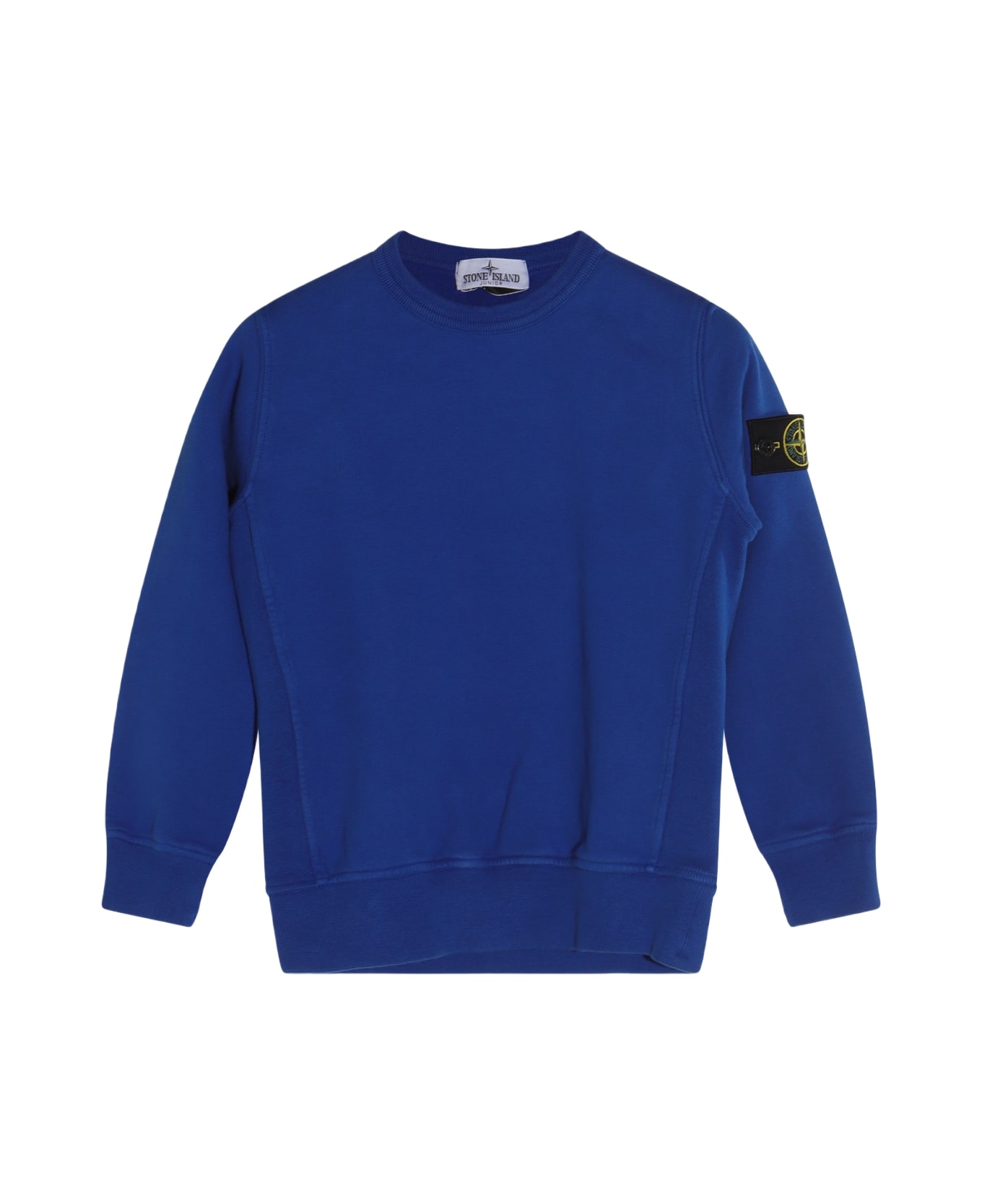 Stone Island Blue Cotton Sweatshirt - BRIGHT BLUE