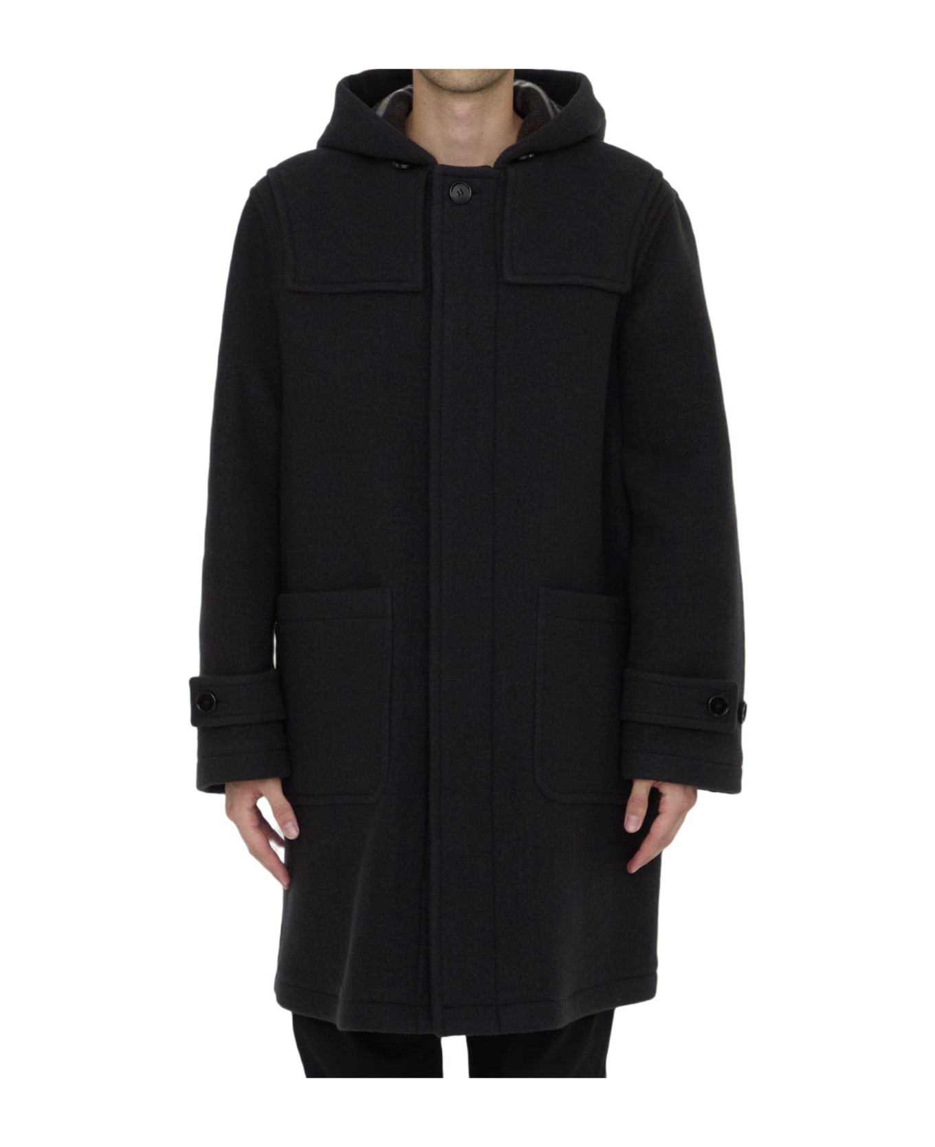 Burberry Wool Duffle Coat - Black