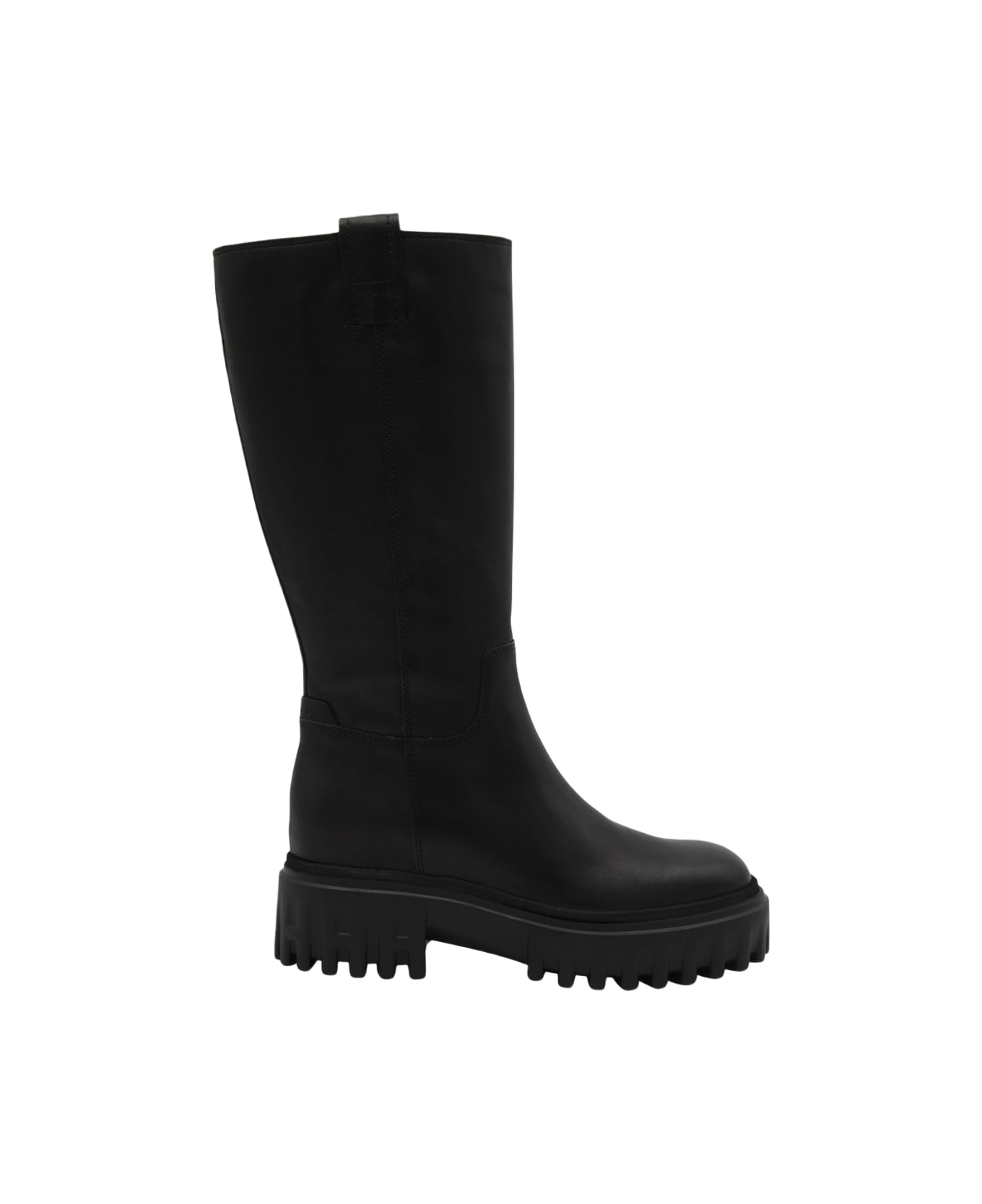 Hogan Black Leather Boots - Black