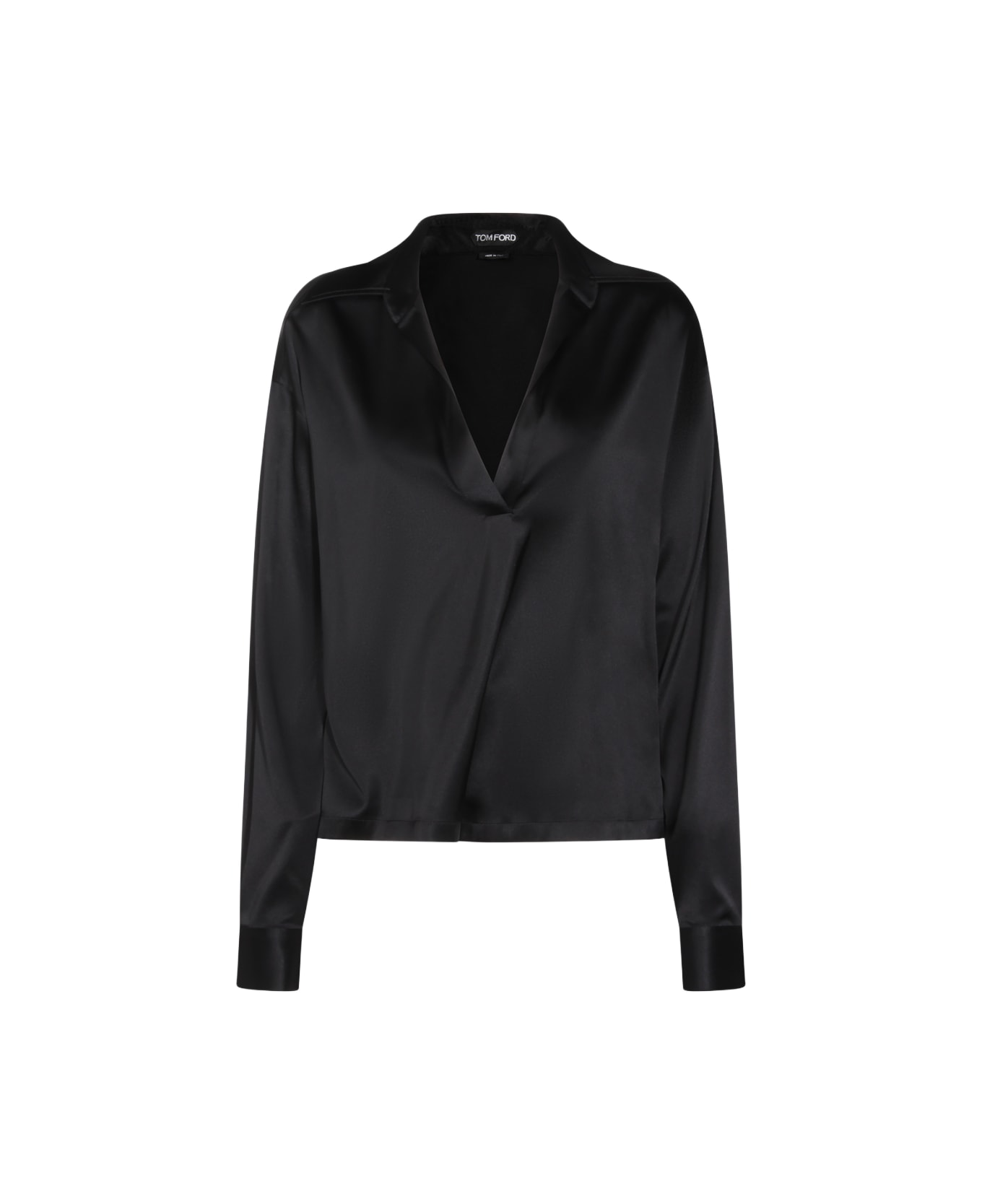 Tom Ford Black Silk Polo Shirt - Black