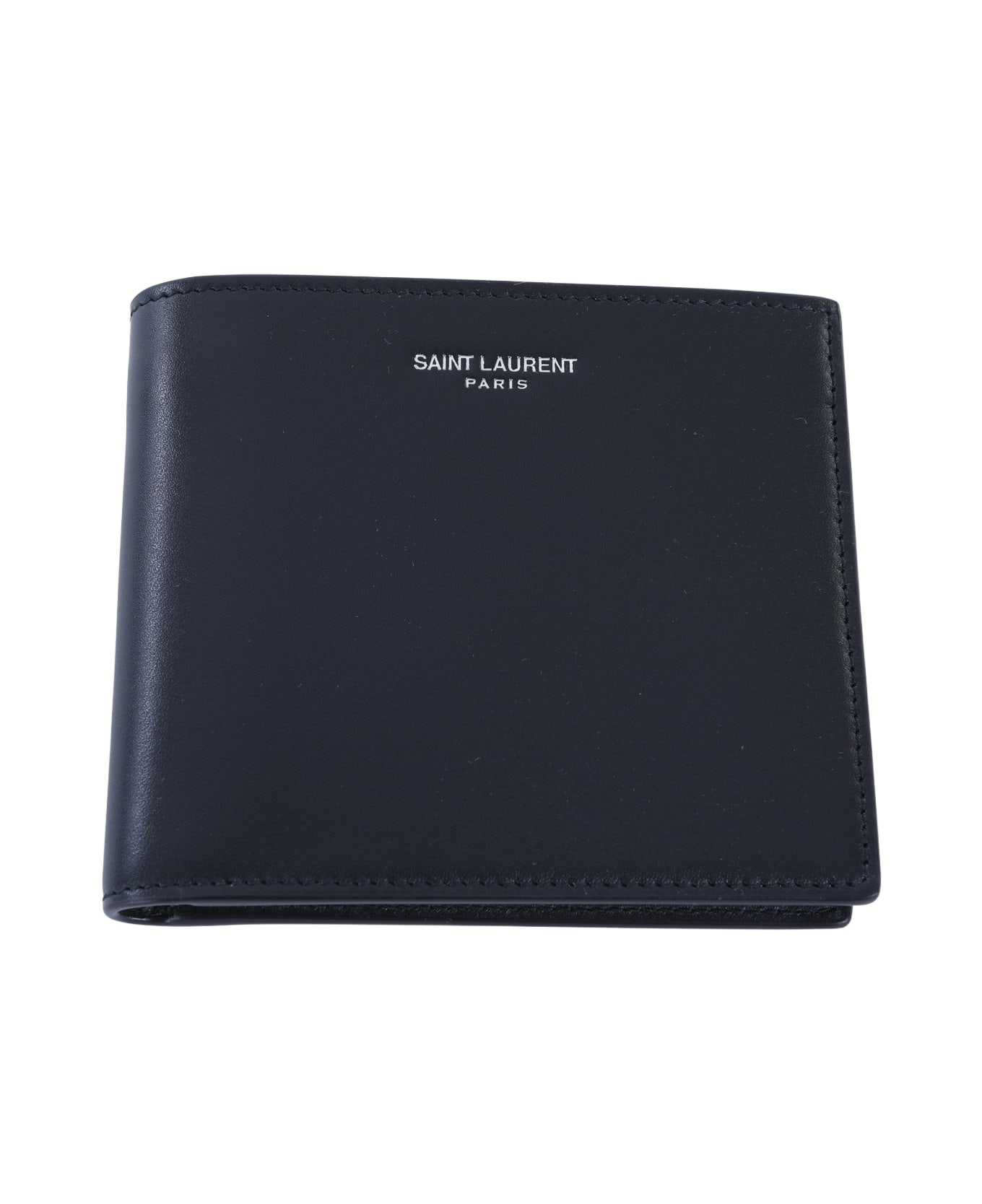 Saint Laurent Dark Blue Leather Wallet - Blue
