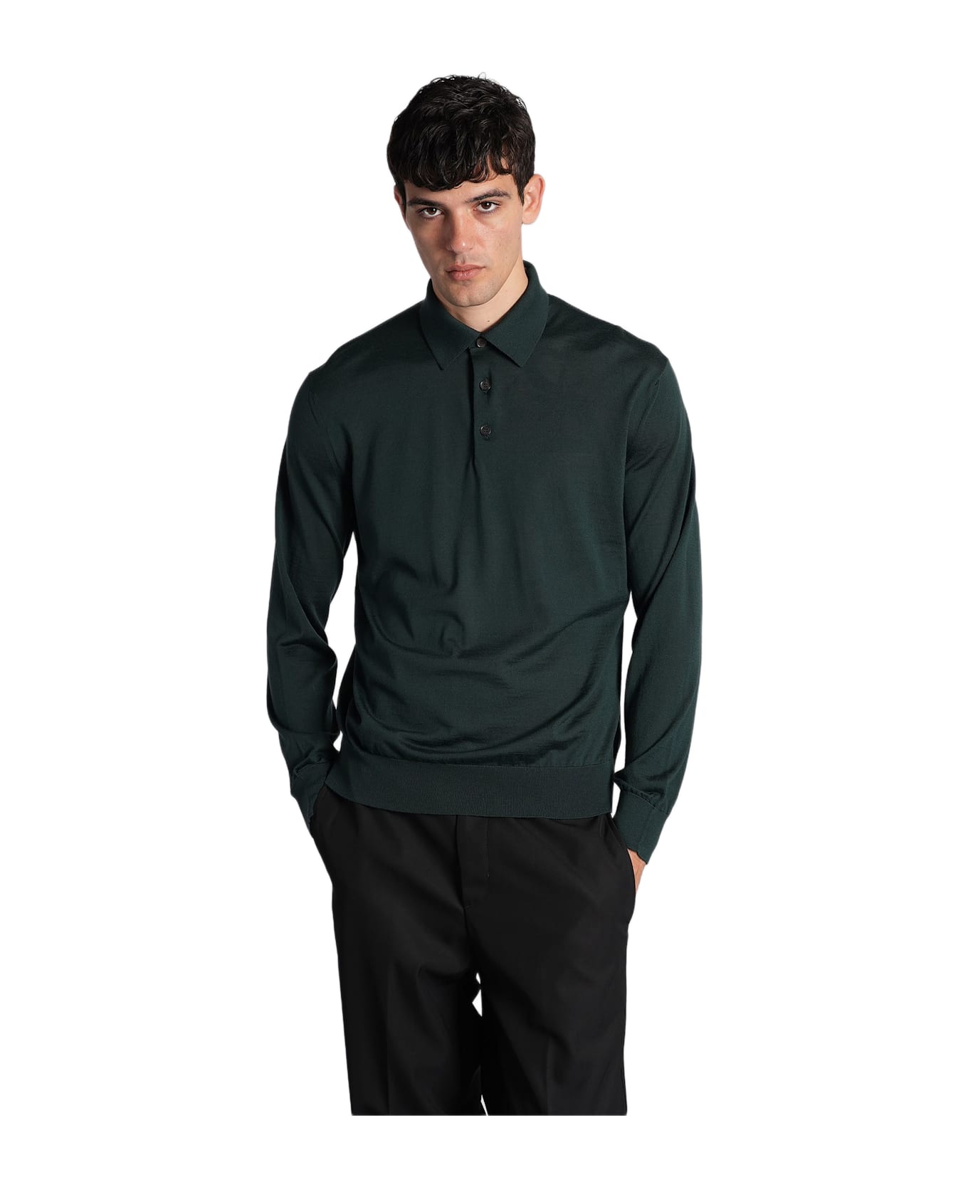 Zegna Polo In Green Wool - green