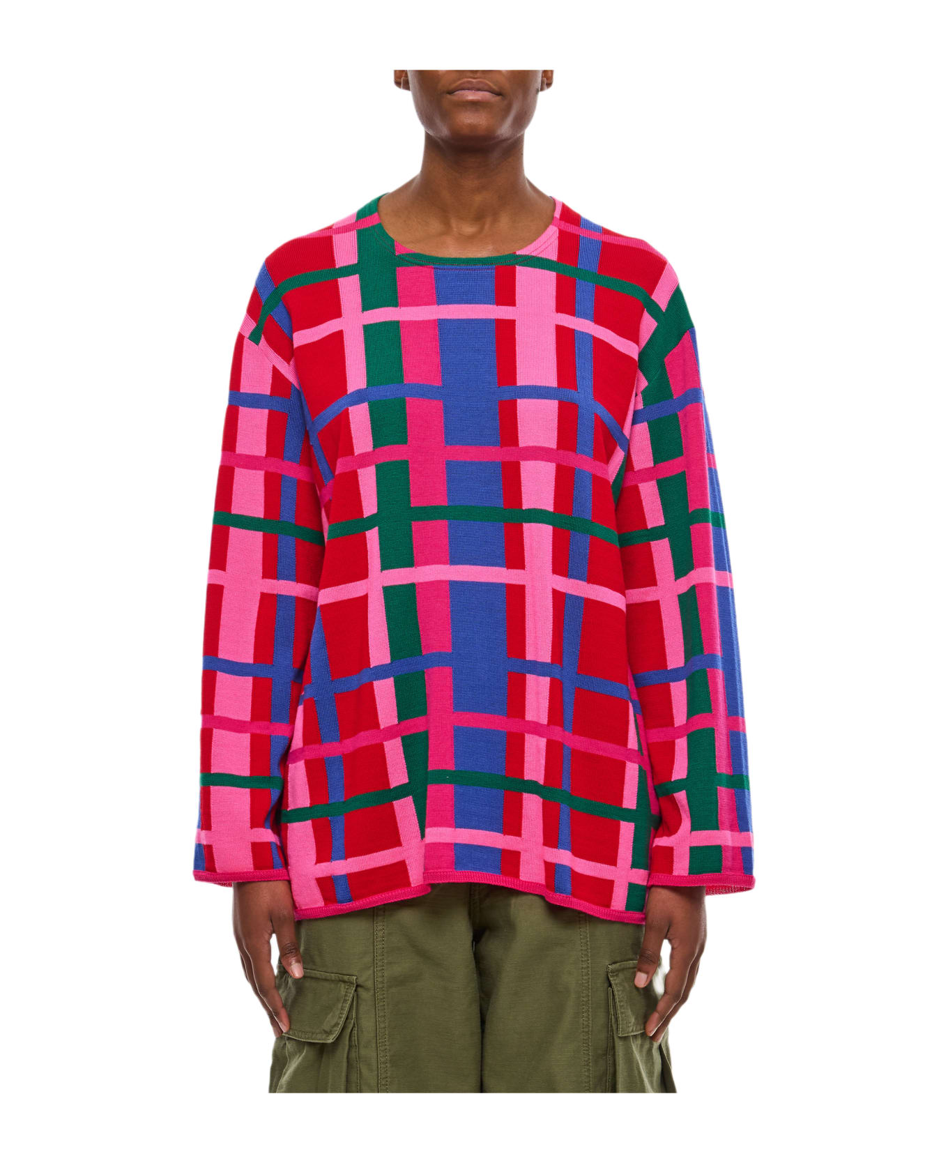 Comme des Garçons Check Patterned Sweater - MultiColour ニットウェア