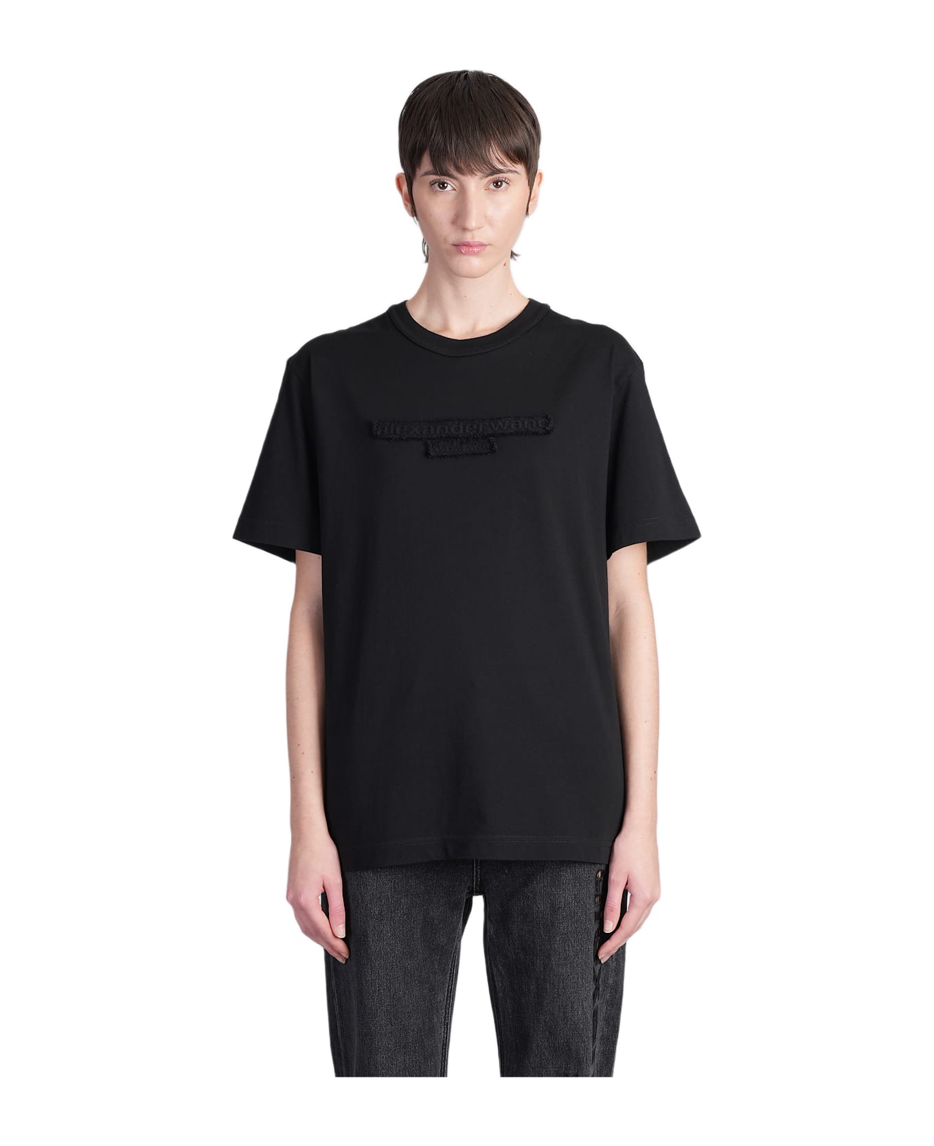 Alexander Wang T-shirt In Black Cotton - black