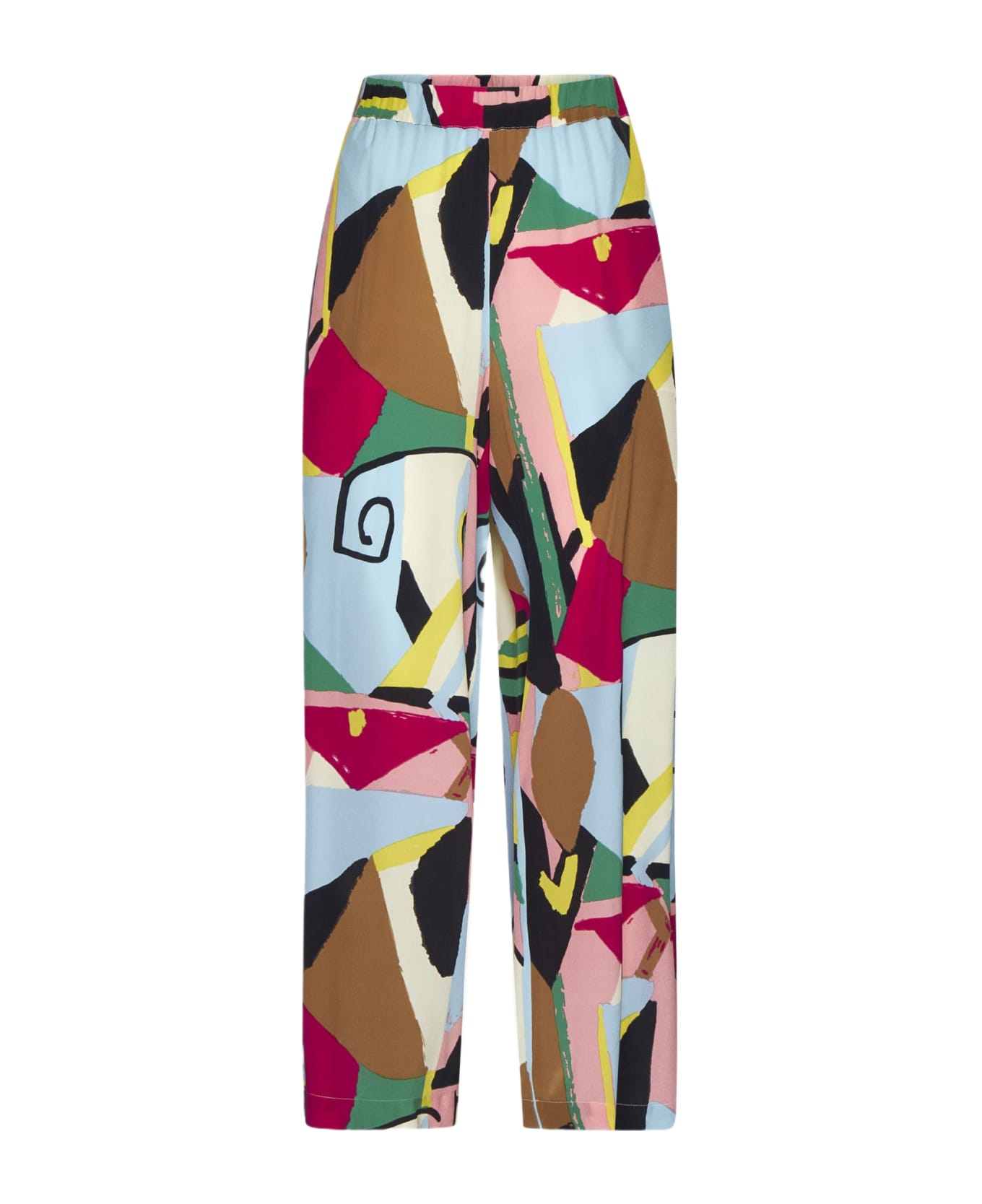 Weekend Max Mara Gradara Print Silk Trousers - MultiColour ボトムス