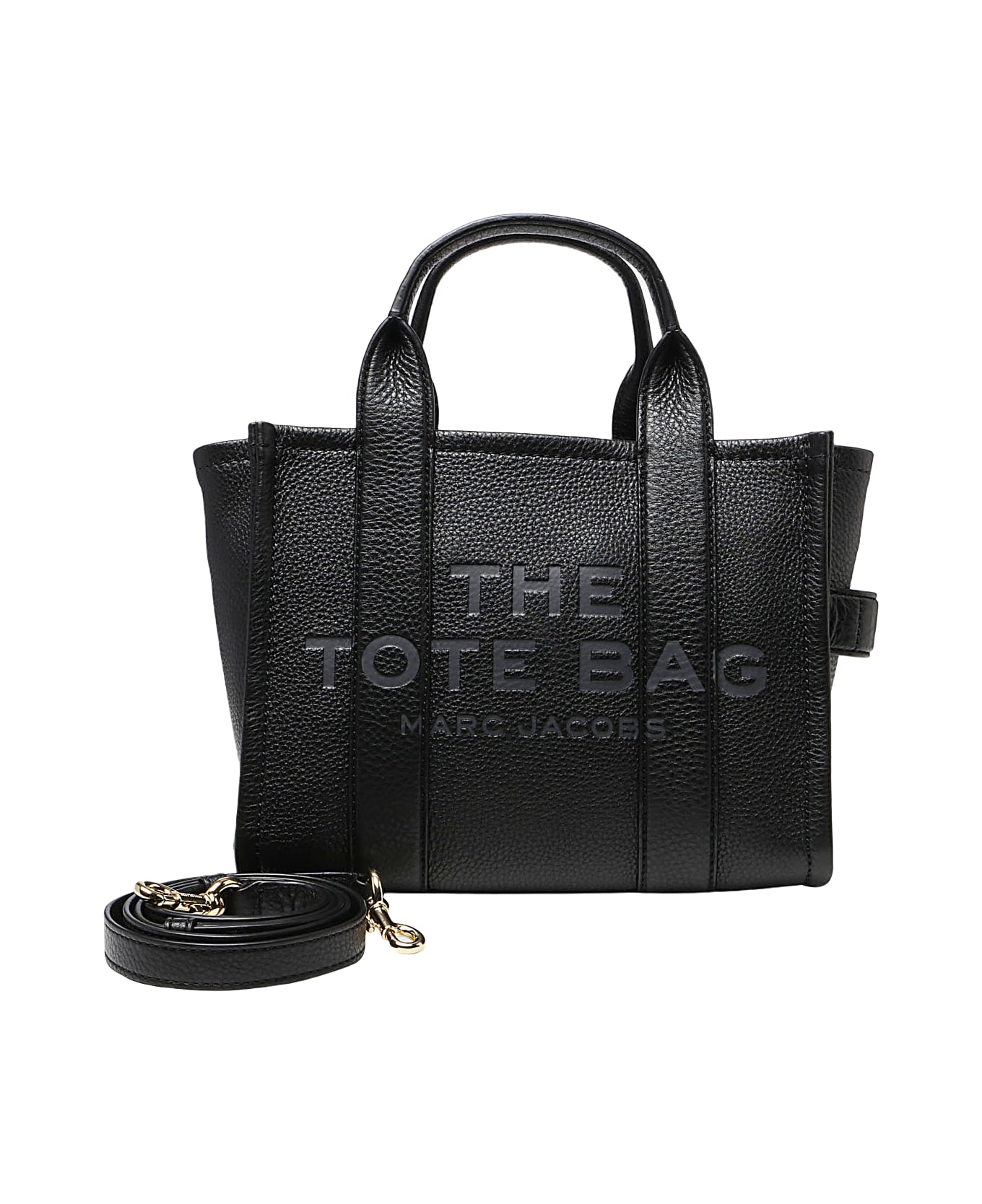 Marc Jacobs Black Leather The Mini Tote Bag - Black