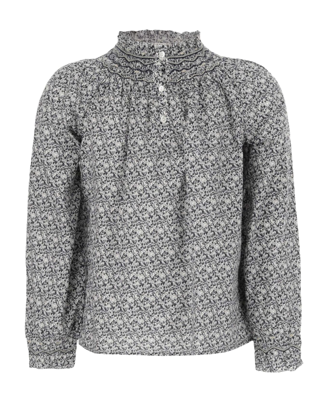 Bonpoint Cotton Blouse With Floral Pattern - Red