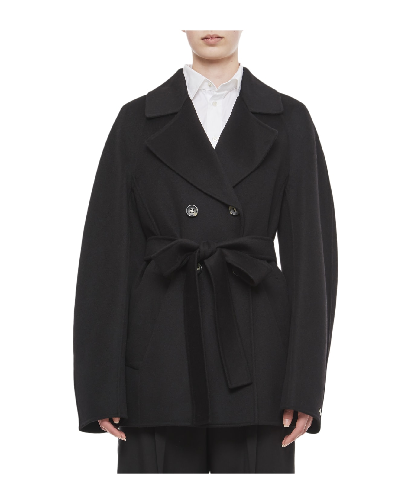 SportMax Ella Wool Blend Short Coat - Black