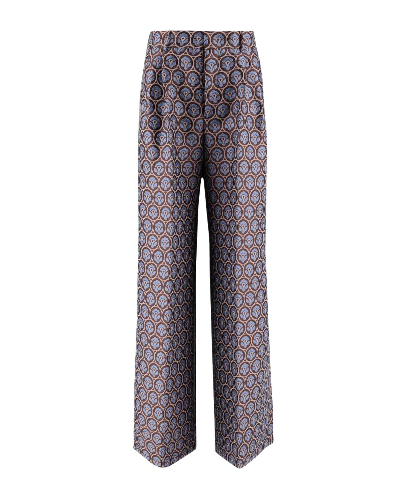 Etro Jacquard Pants With Pleats - Clear Blue