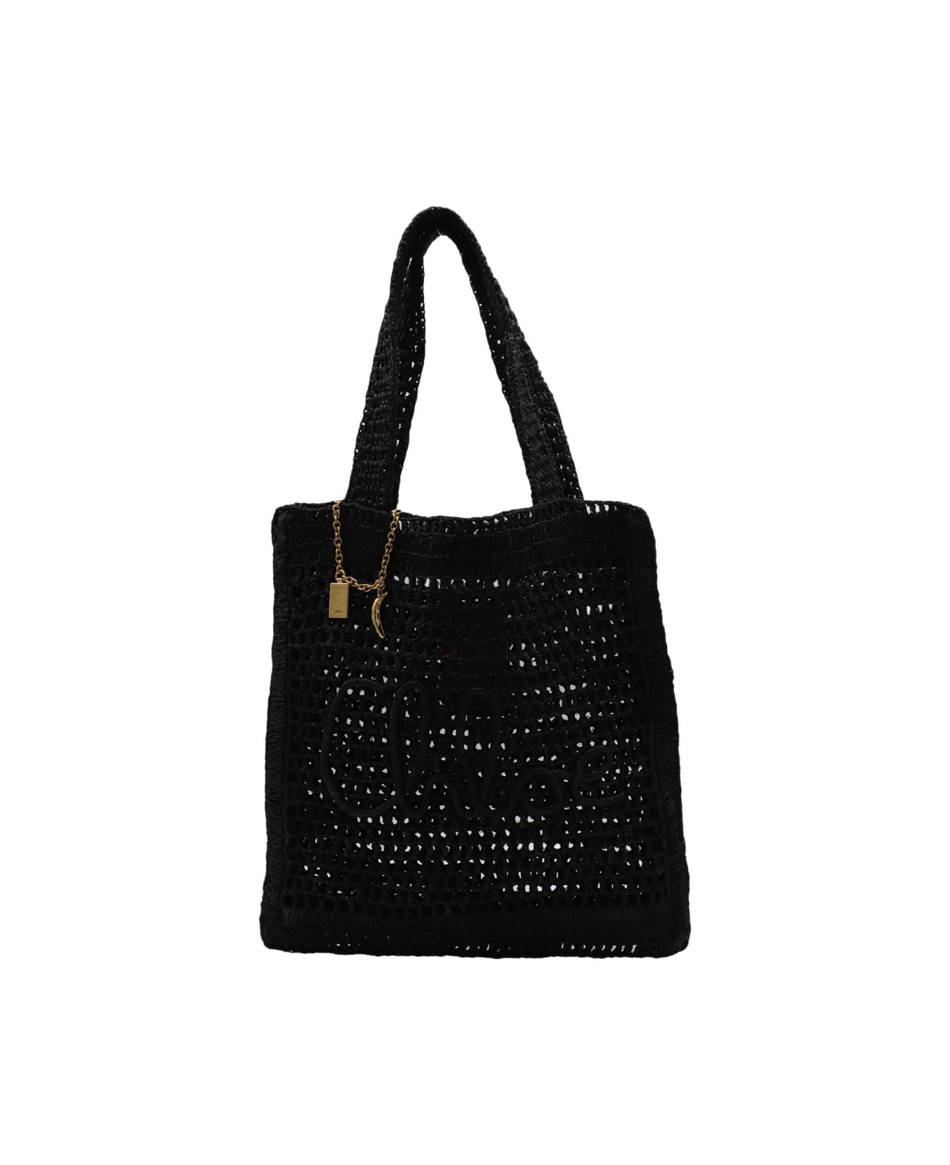 Chloé Black Raffia Totes - Black