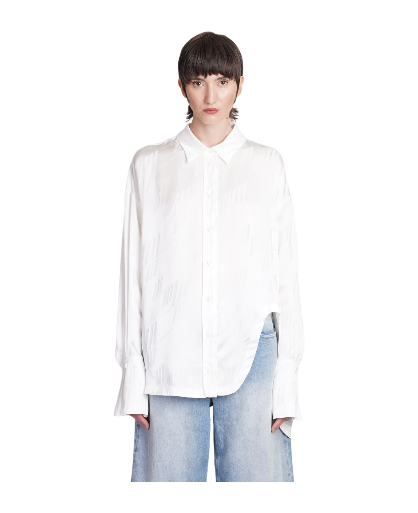 The Attico Diana Shirt In White Viscose - White シャツ