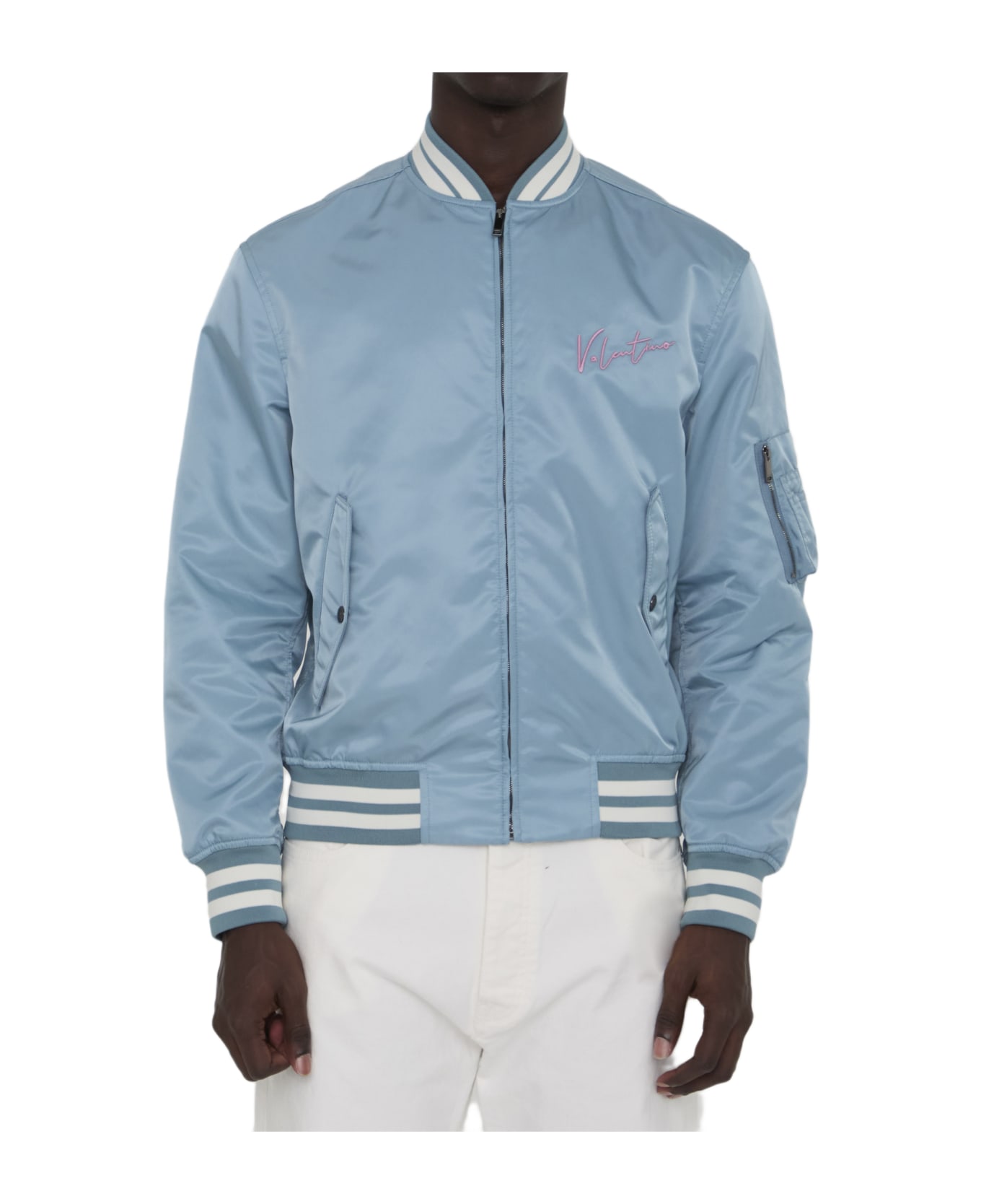【関税込み】Valentino Garavani logo bomber jacket Valentino Garavani - Nylon bomber jacket black - The Corner