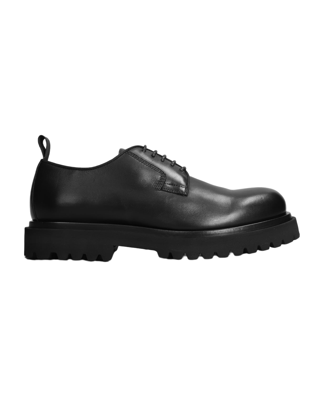 Officine Creative Eventual 001 Lace Up Shoes In Black Leather - black