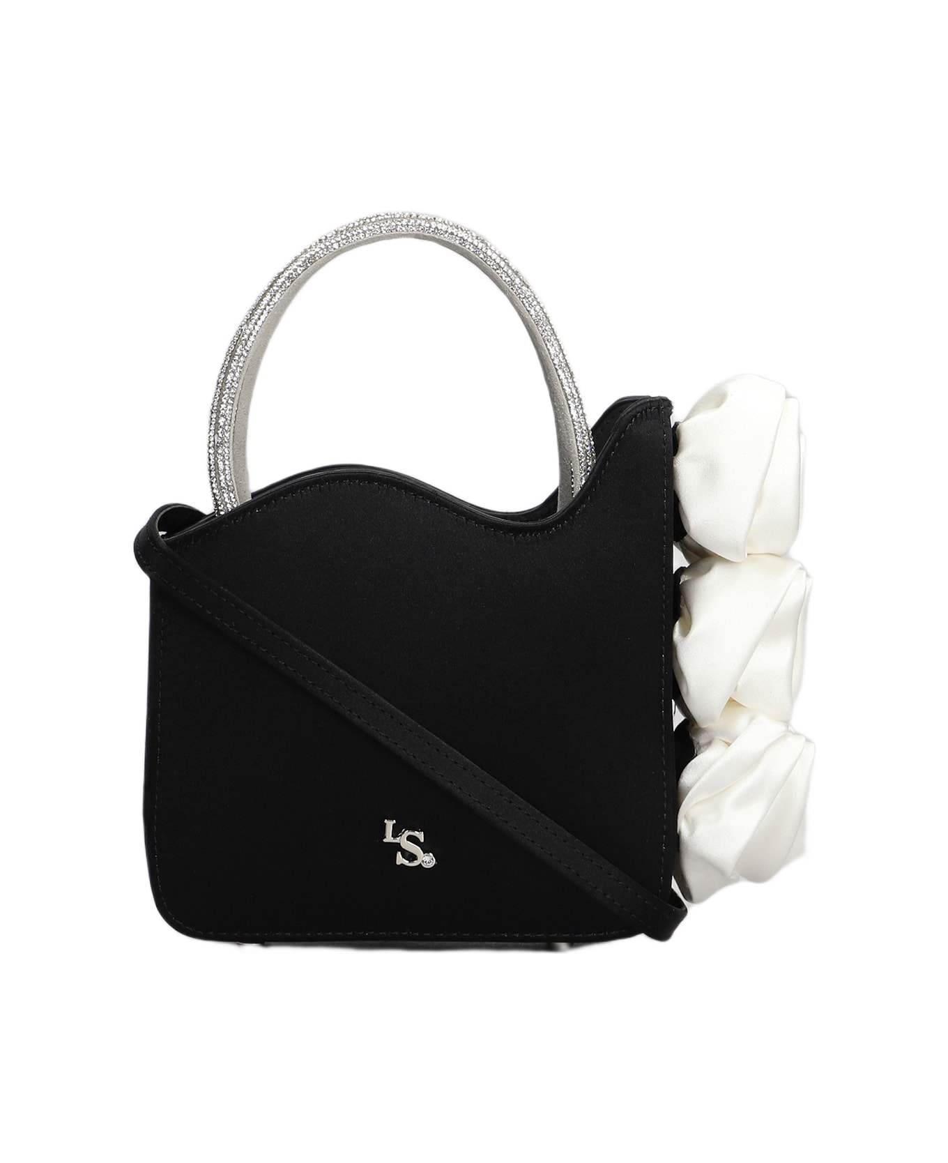 Le Silla Rose Shoulder Bag In Black Satin - black トートバッグ