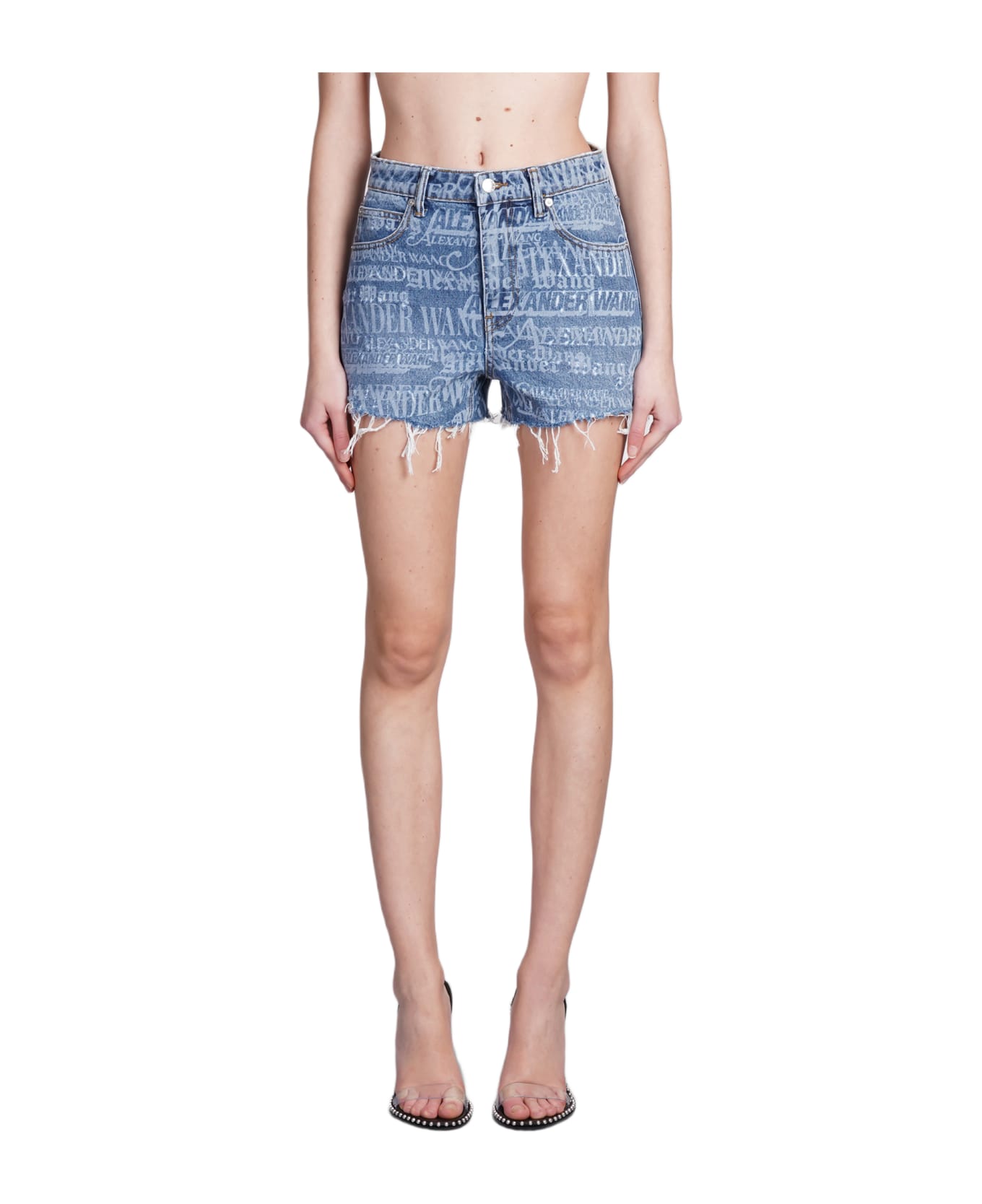 Alexander Wang Shorts In Blue Cotton - blue ショートパンツ