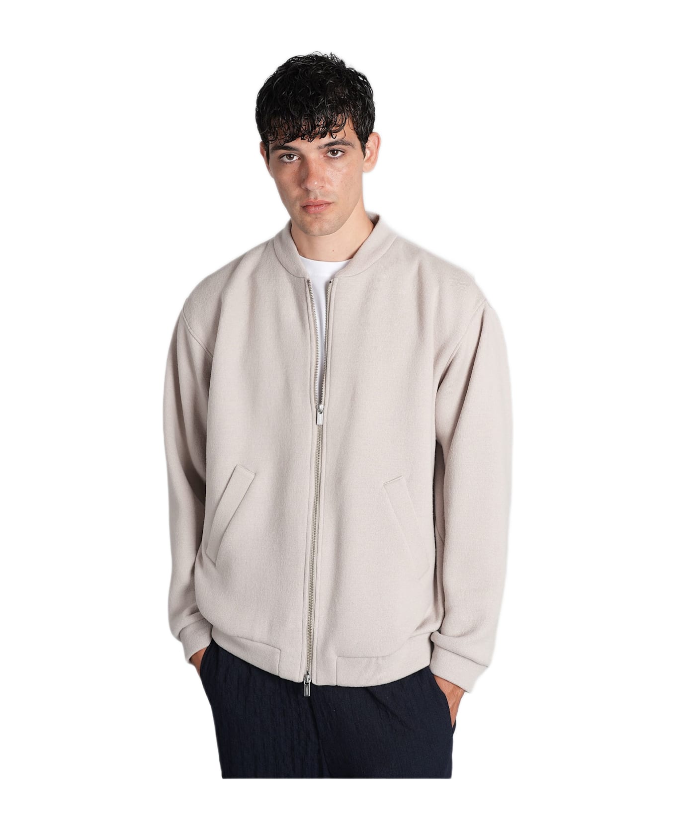Barena Gabier Bomber Jacket In Grey Wool - grey