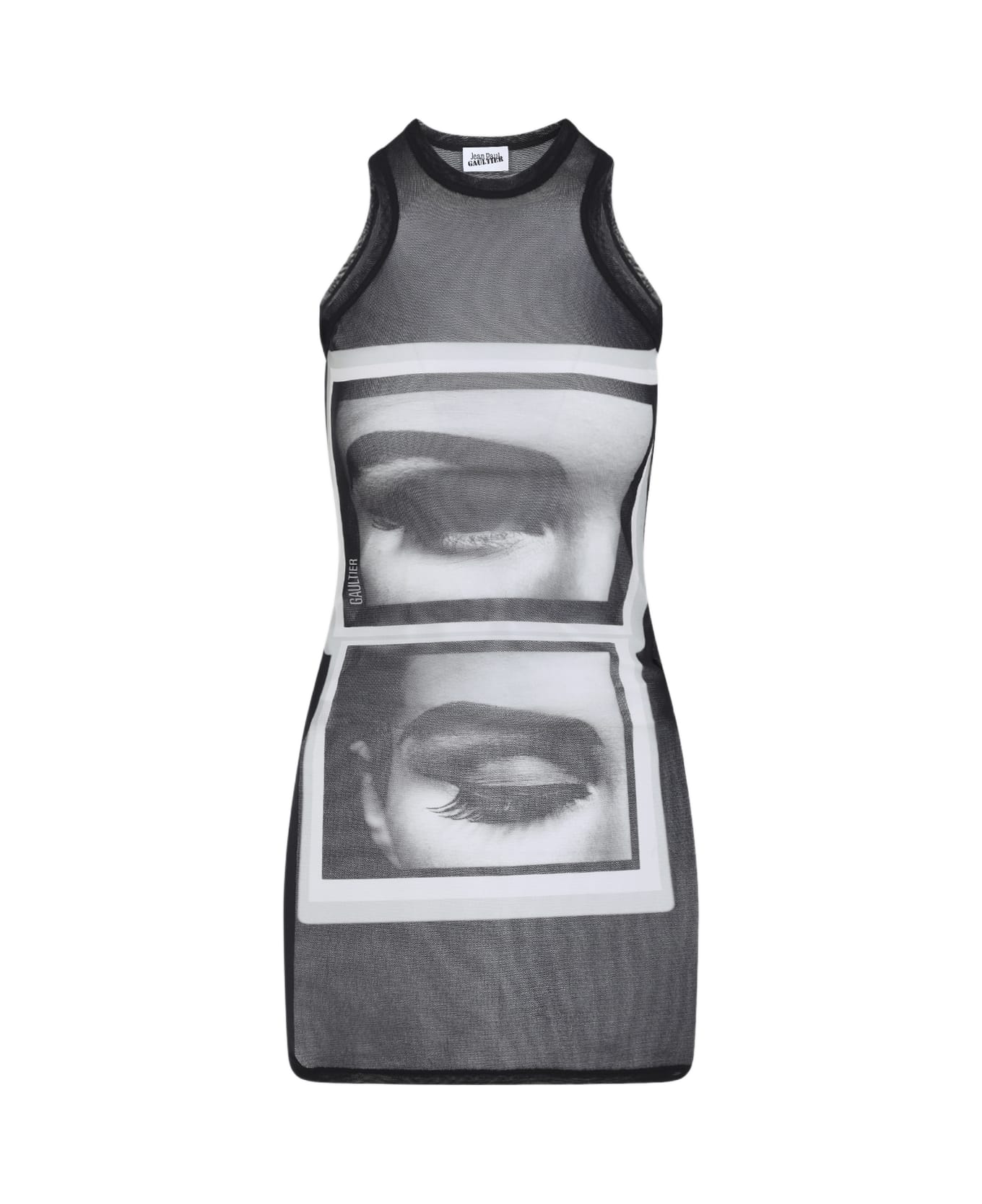 Jean Paul Gaultier Eyes And Lips Mini Dress - Black Grey White