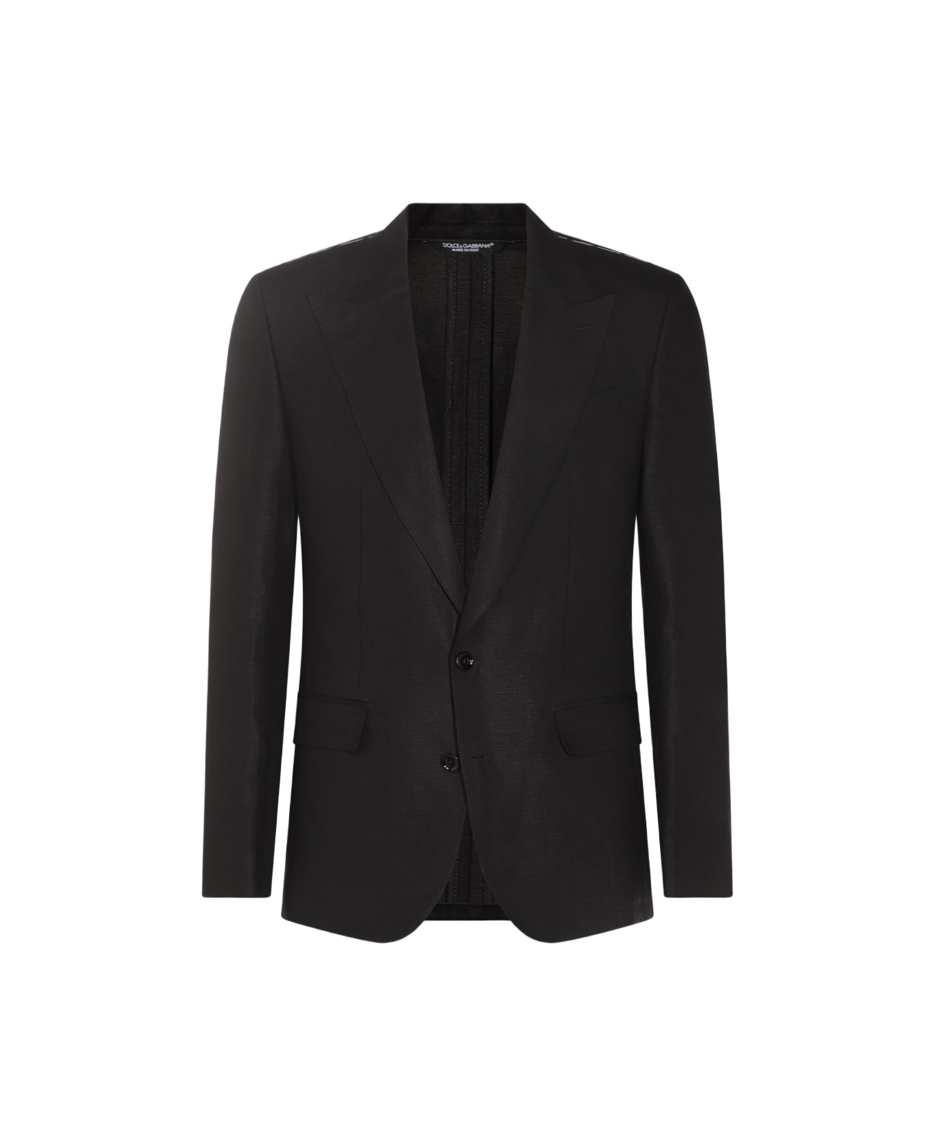 Dolce & Gabbana Black Linen Blazer - NERO