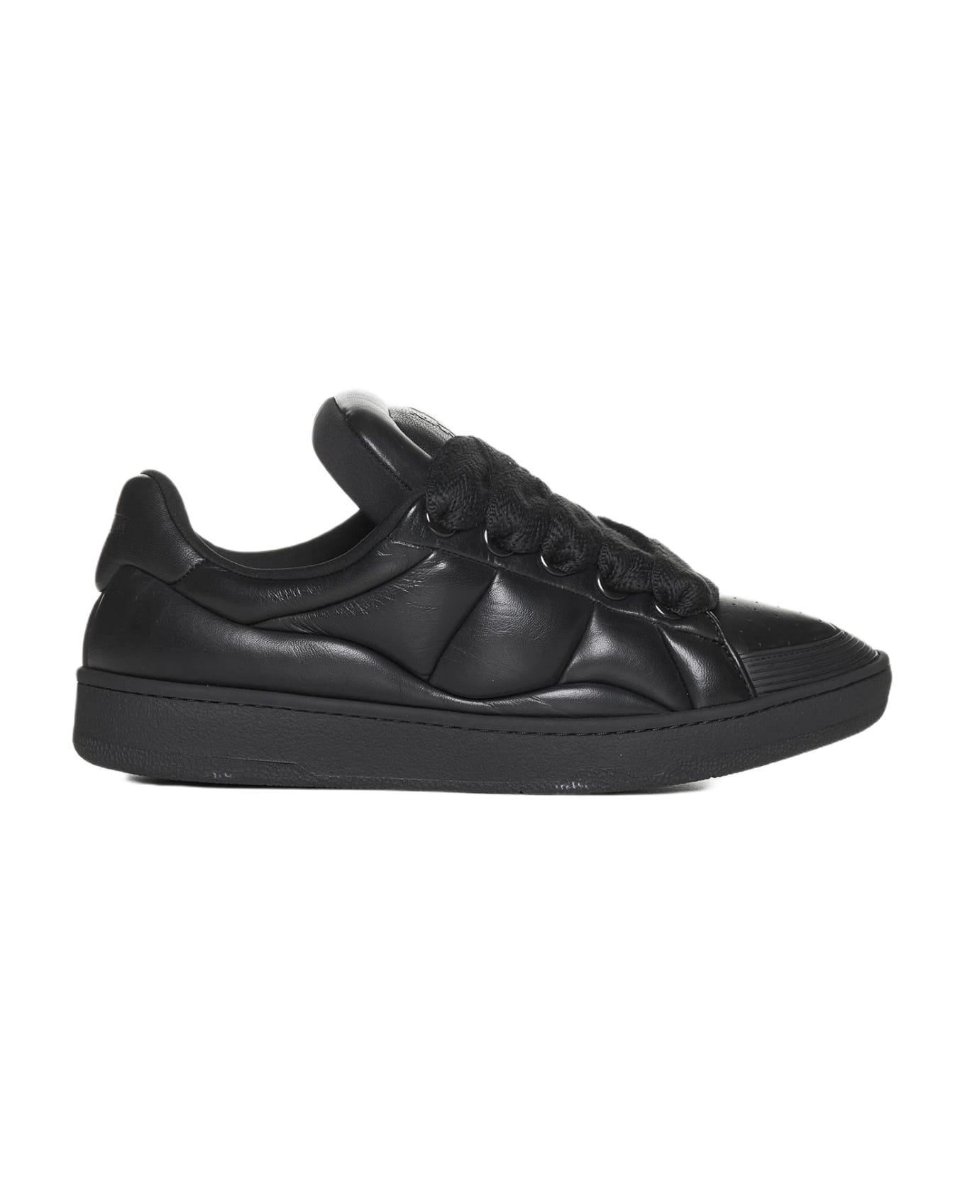 Lanvin Curb Xl Low-top Leather Sneakers - Black