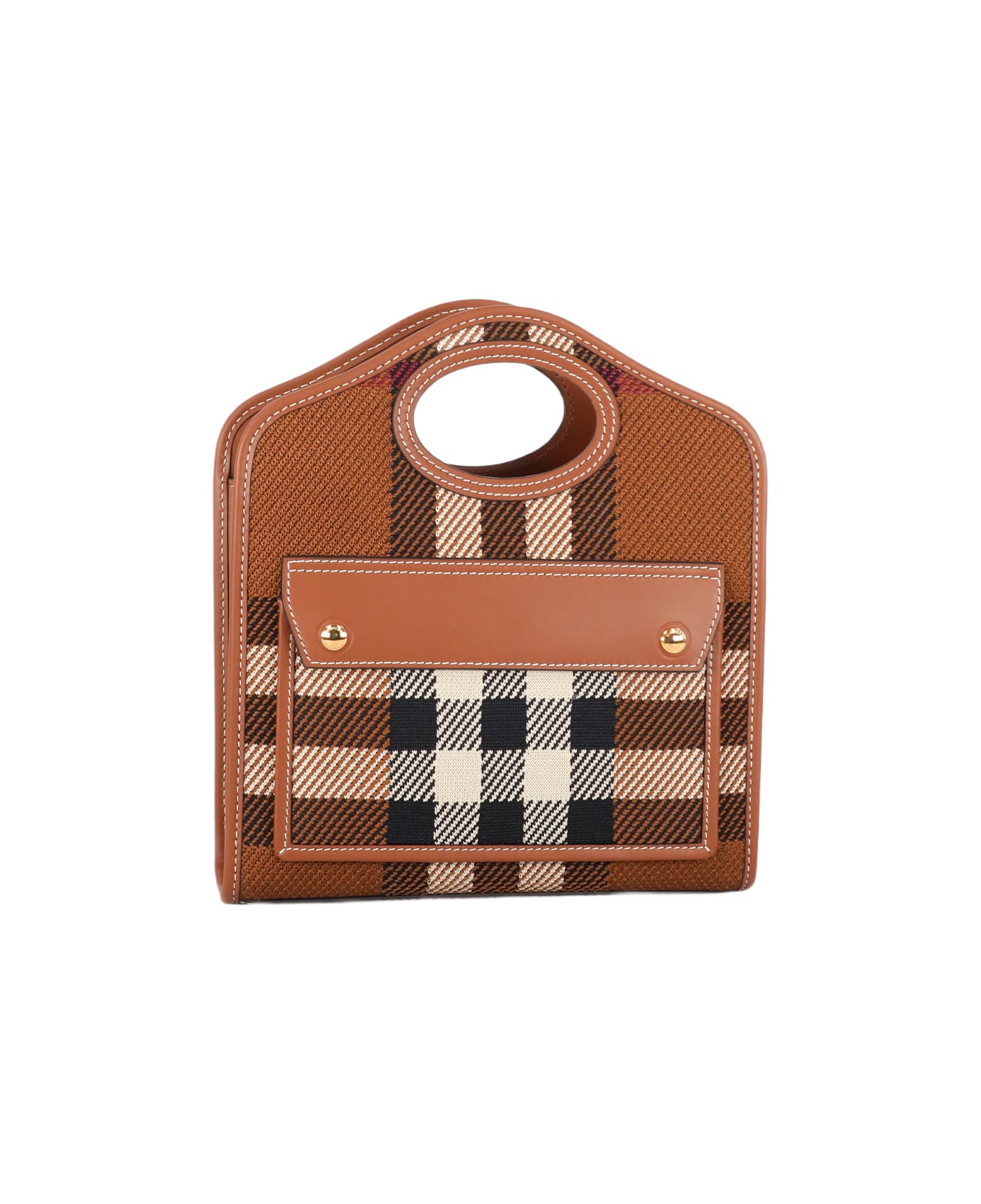 Burberry Mini Check Pocket Bag - BROWN