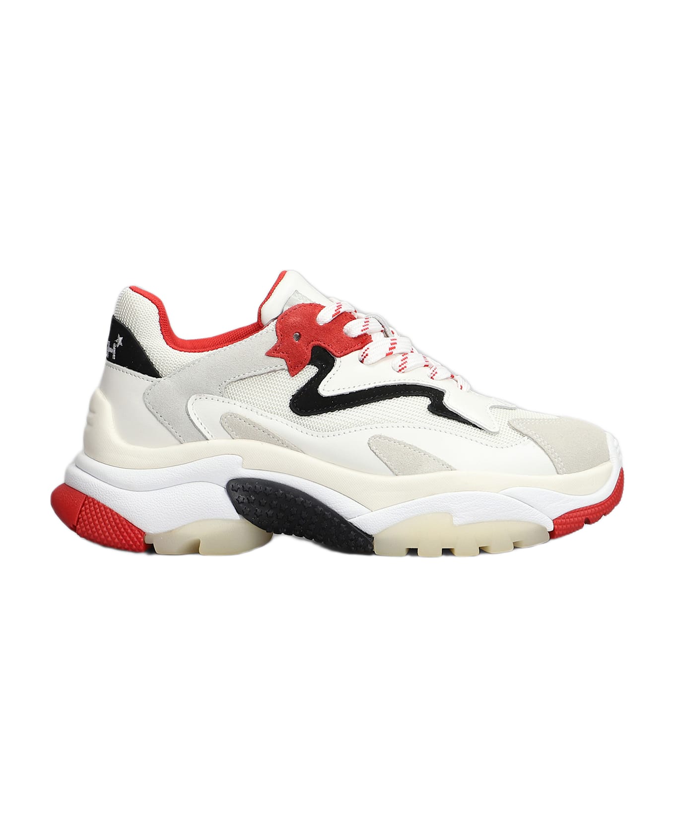 Ash Addict Sneakers In White Leather And Fabric - white