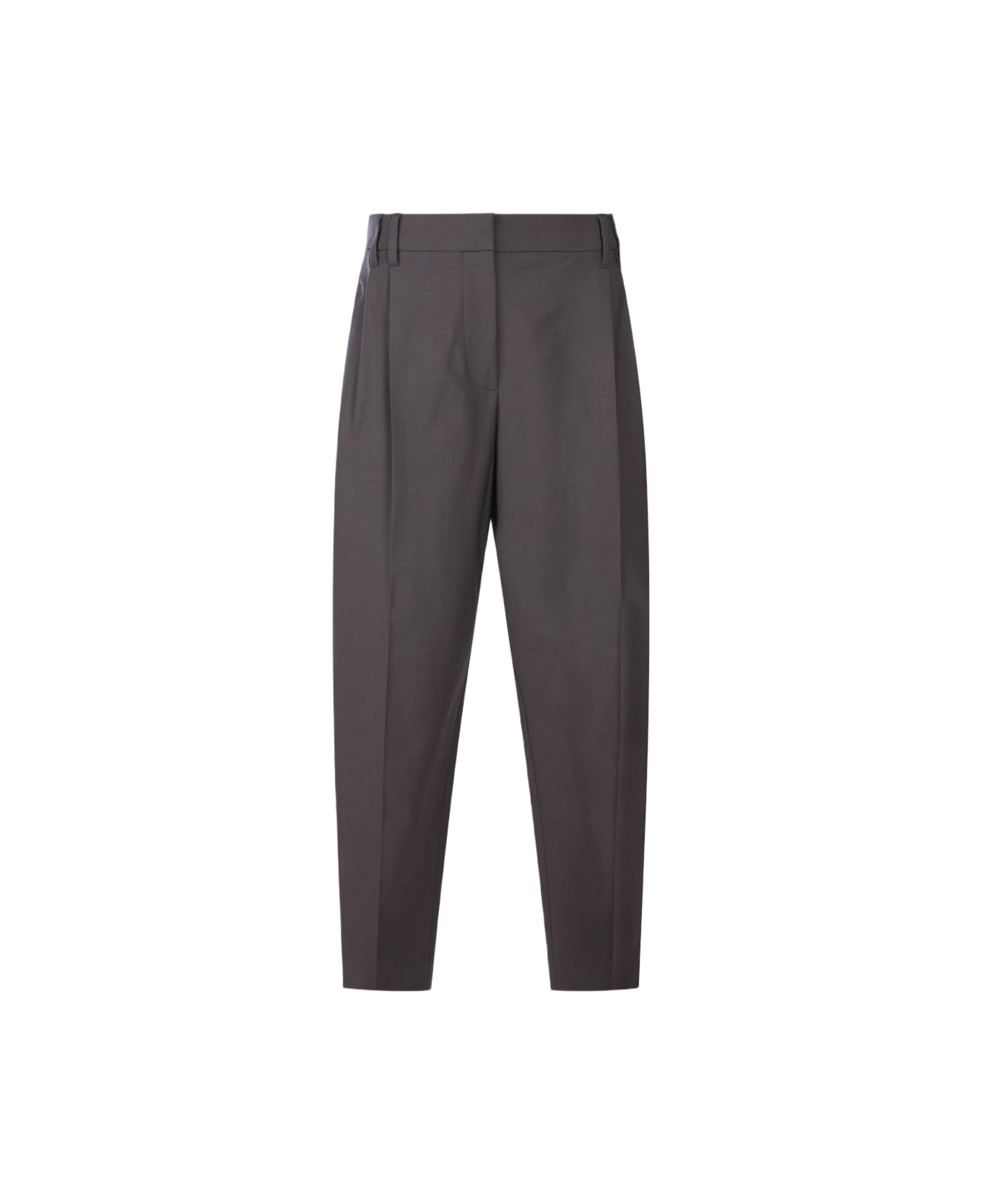 Brunello Cucinelli Brown Wool Pants - CAFFE