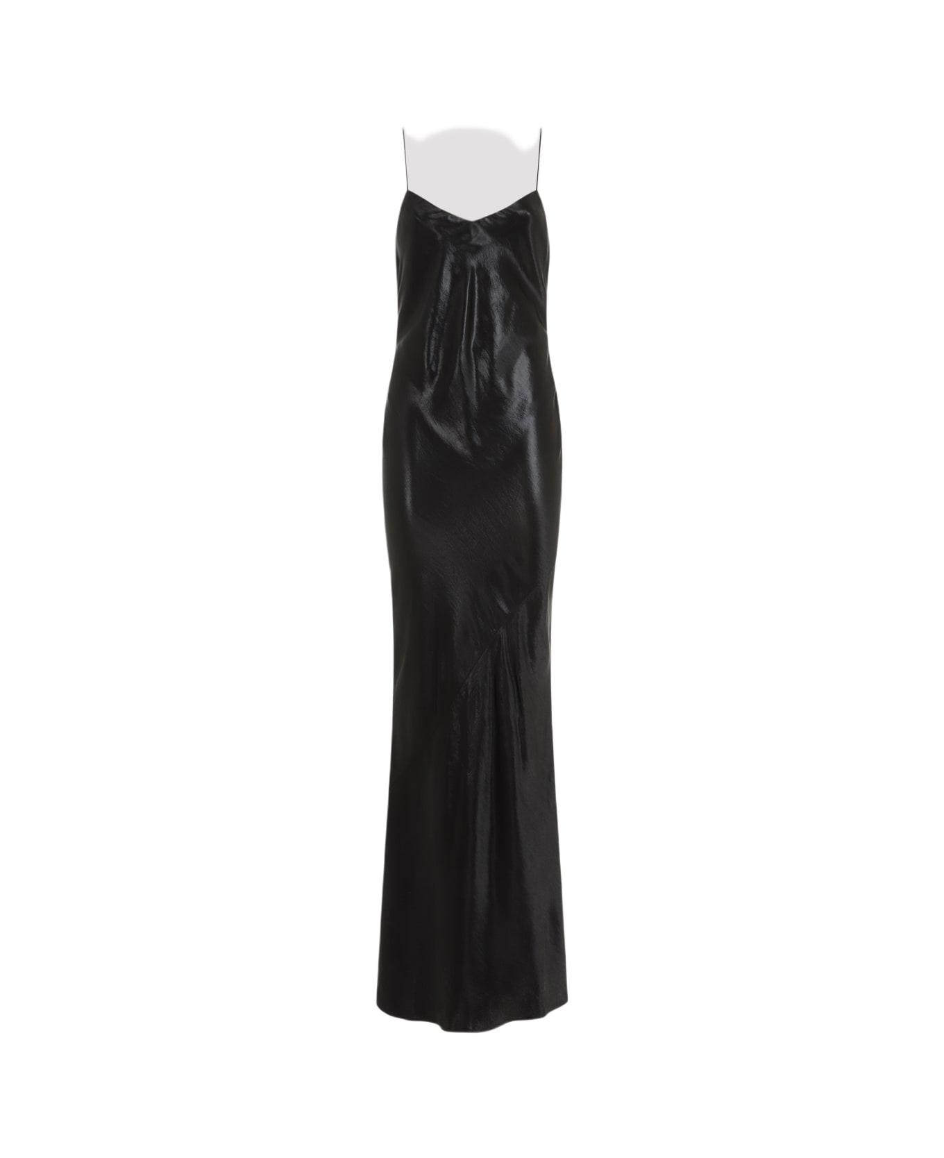 Saint Laurent Satin Long Dress - Black