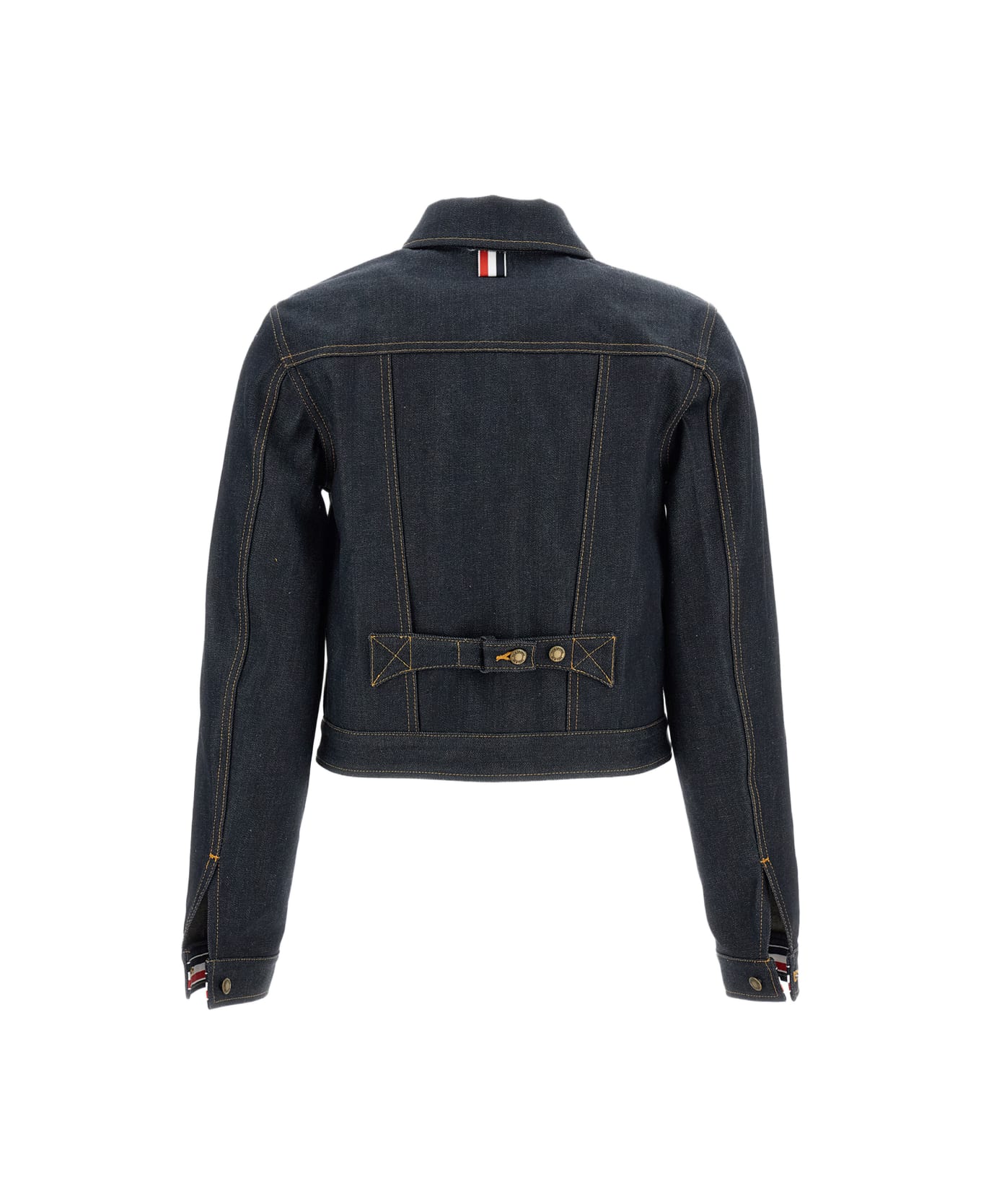 Thom Browne Cropped Denim Jacket - Blue
