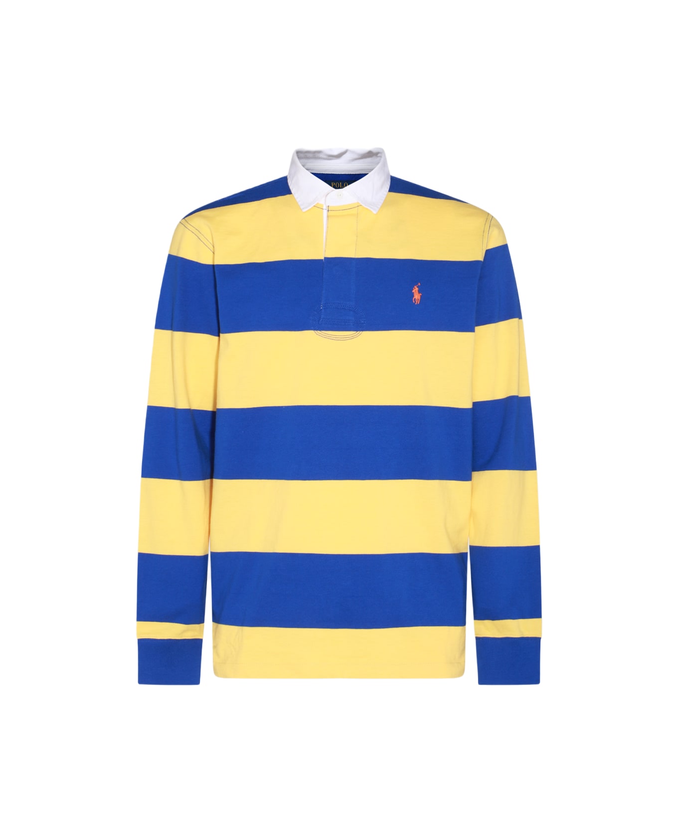 Polo Ralph Lauren Yellow And Blue Cotton Polo Shirt - CHROME YELLOW/CRUISE ROYAL