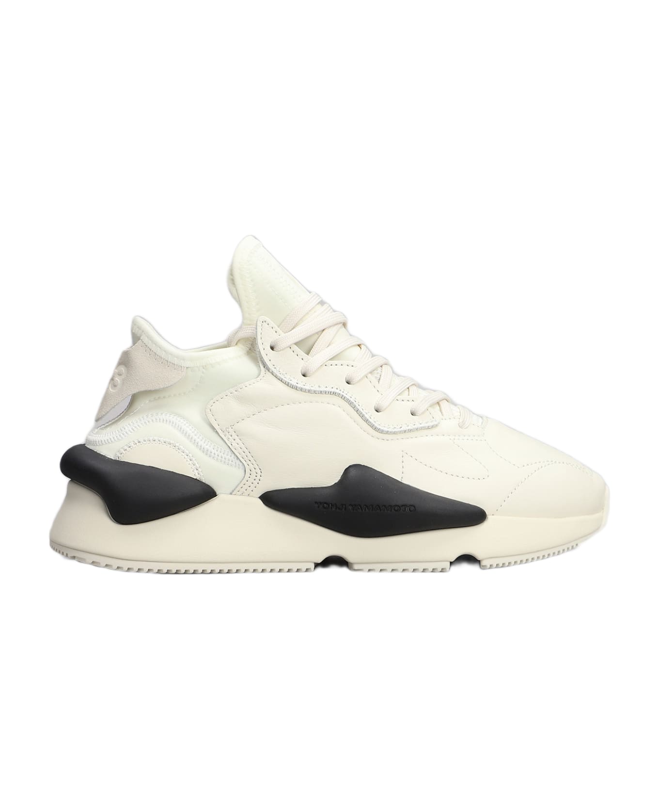 Y-3 Kaiwa Sneakers In Beige Leather - WHITE