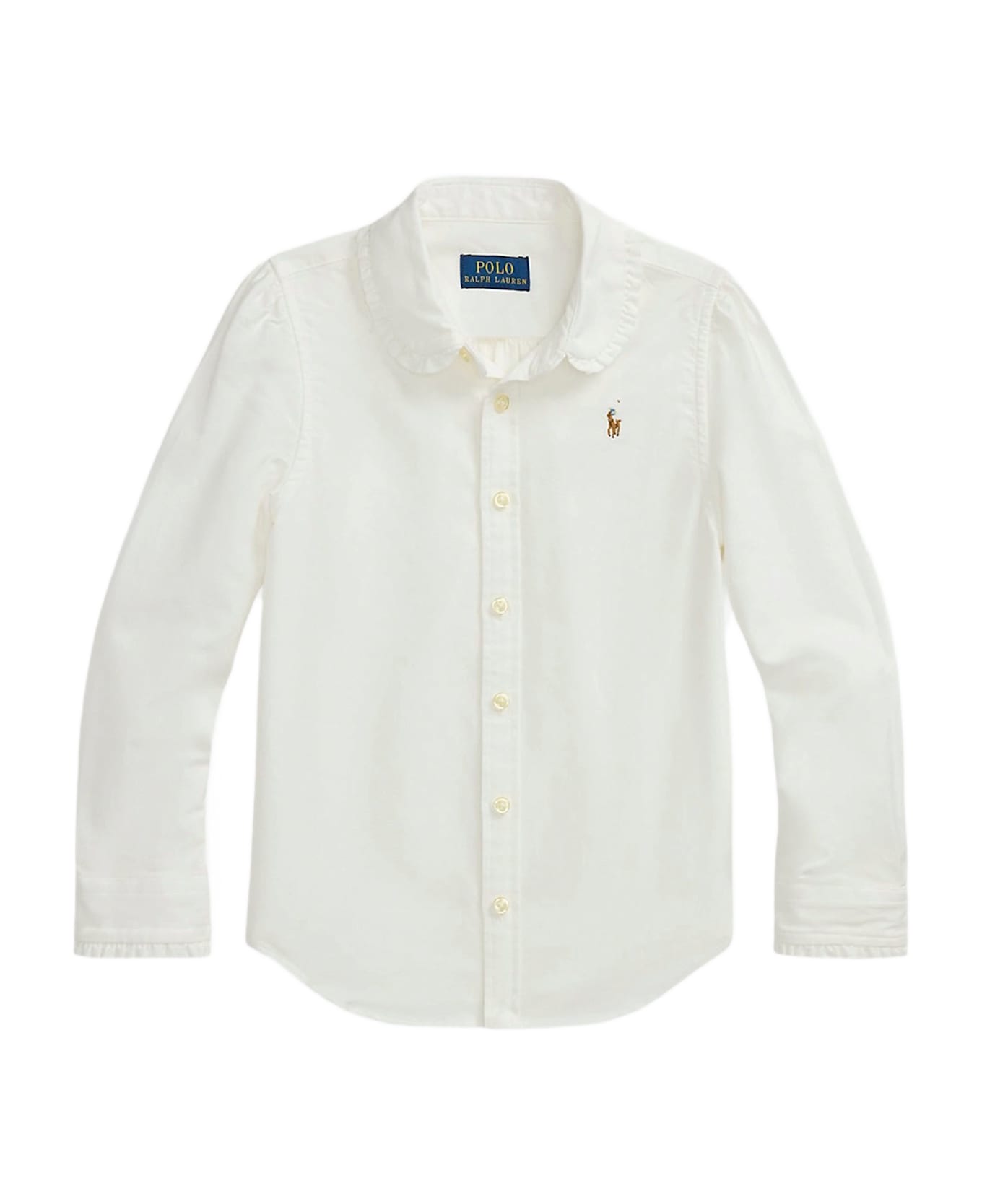 Polo Ralph Lauren Cotton Shirt With Ruffle - White