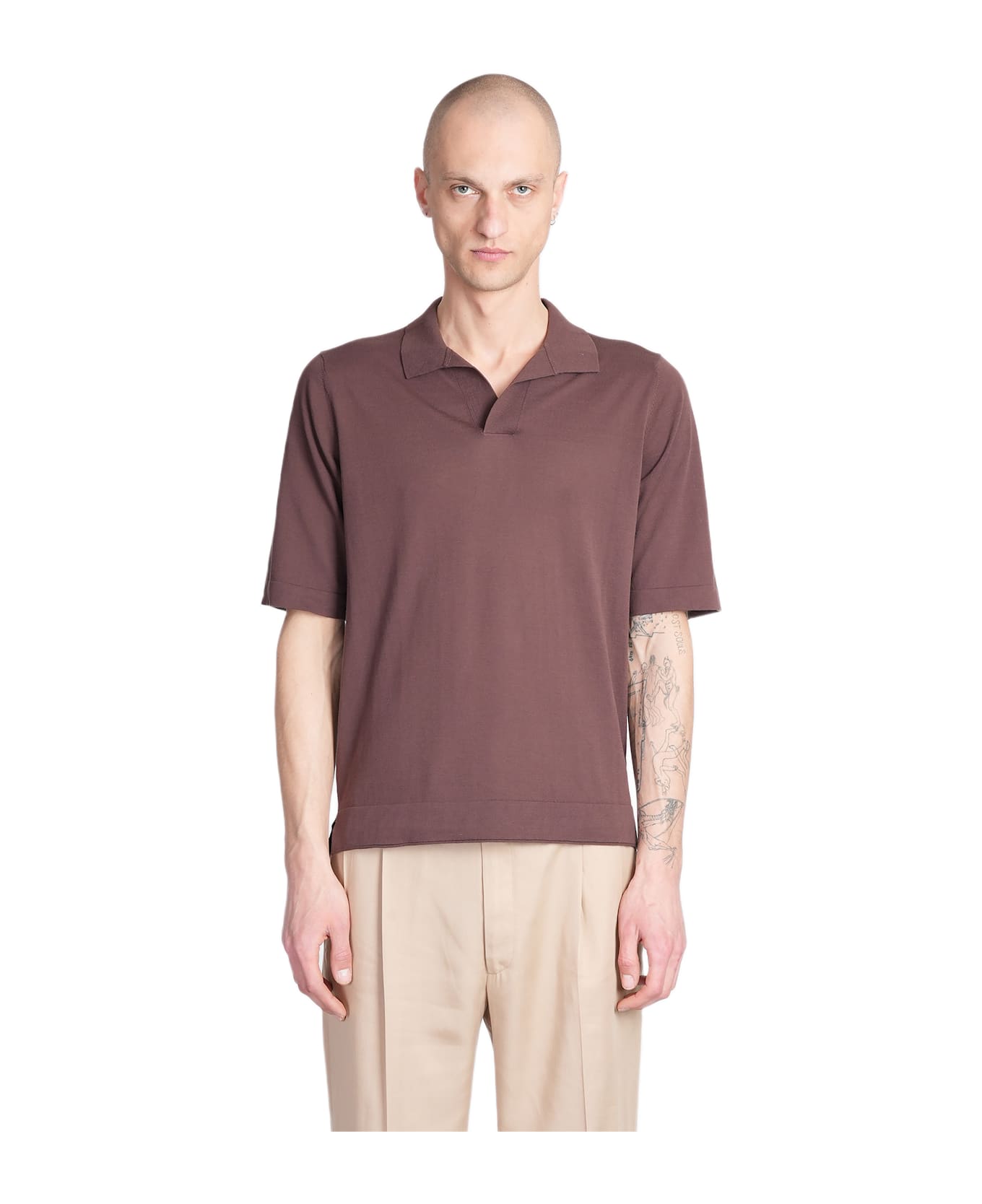 Ballantyne Polo In Brown Cotton - brown