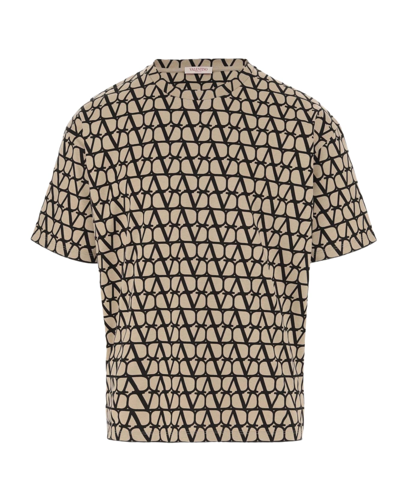 Valentino Cotton T-shirt With Iconographe Toile Print - Beige