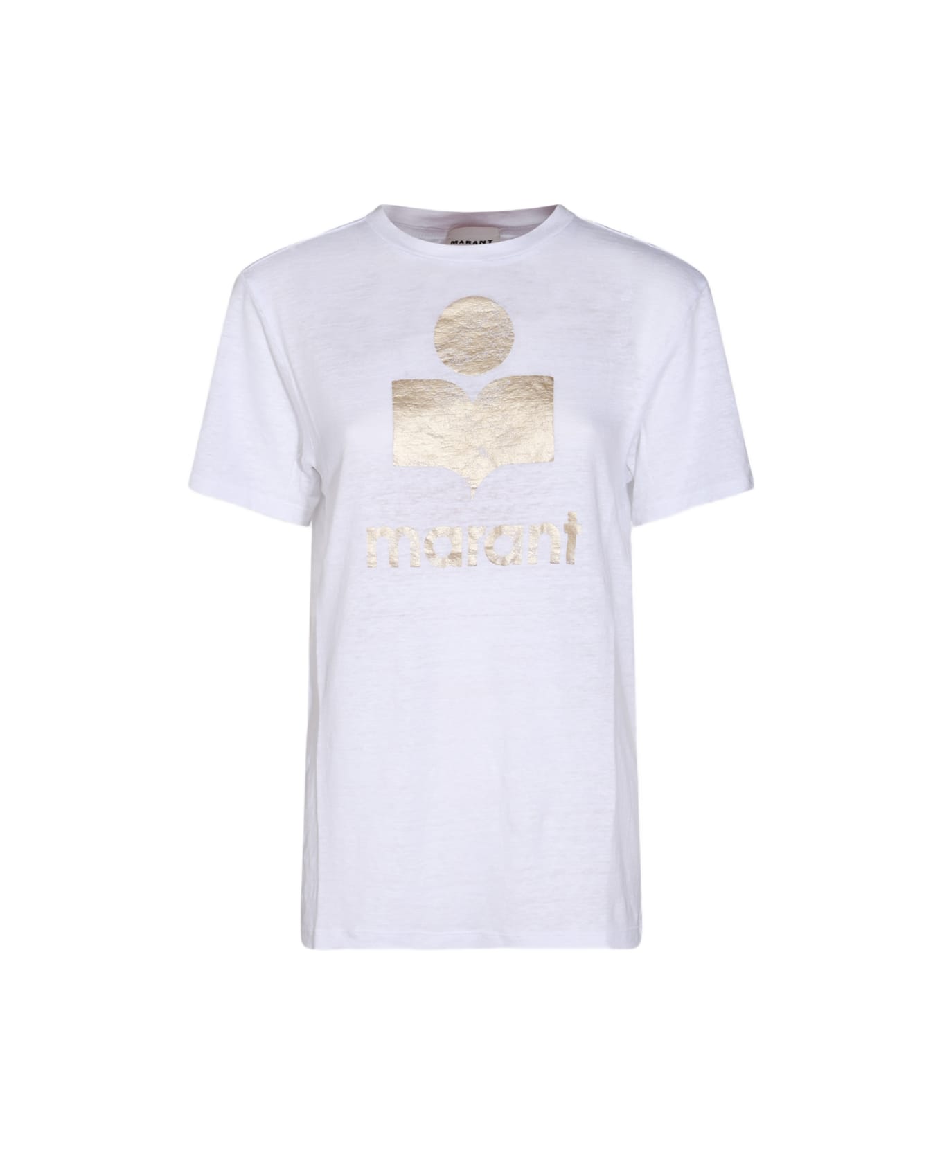 Marant Étoile White Linen Shirt - WHITE/LIGHT GOLD