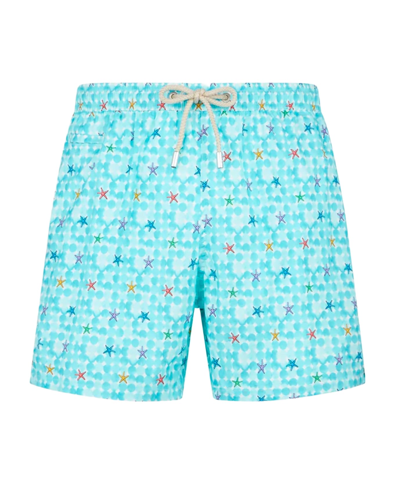 MC2 Saint Barth Man Light Fabric Comfort Swim Shorts With Sea Star Print - WHITE
