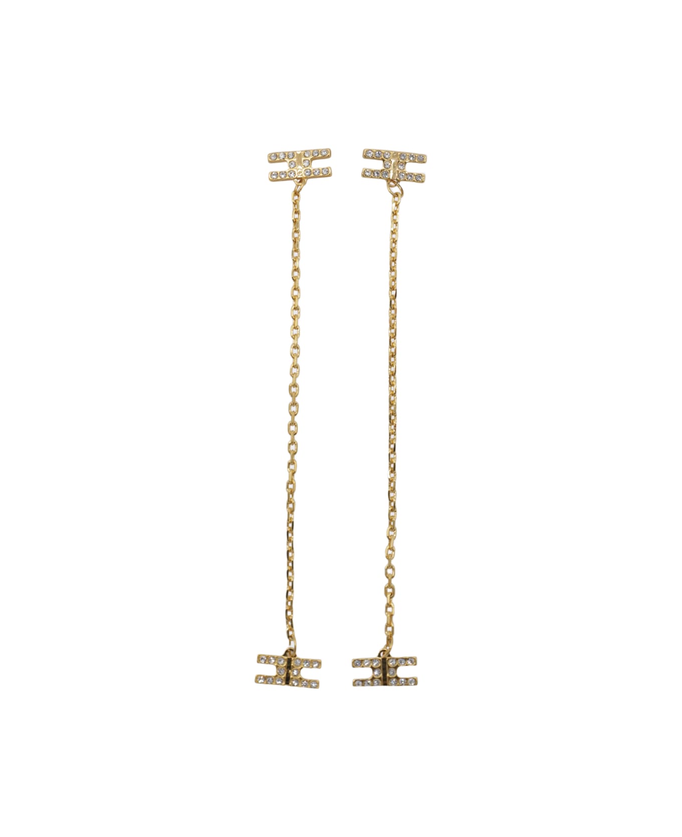 Elisabetta Franchi Gold Tone Metal Earrings - Golden