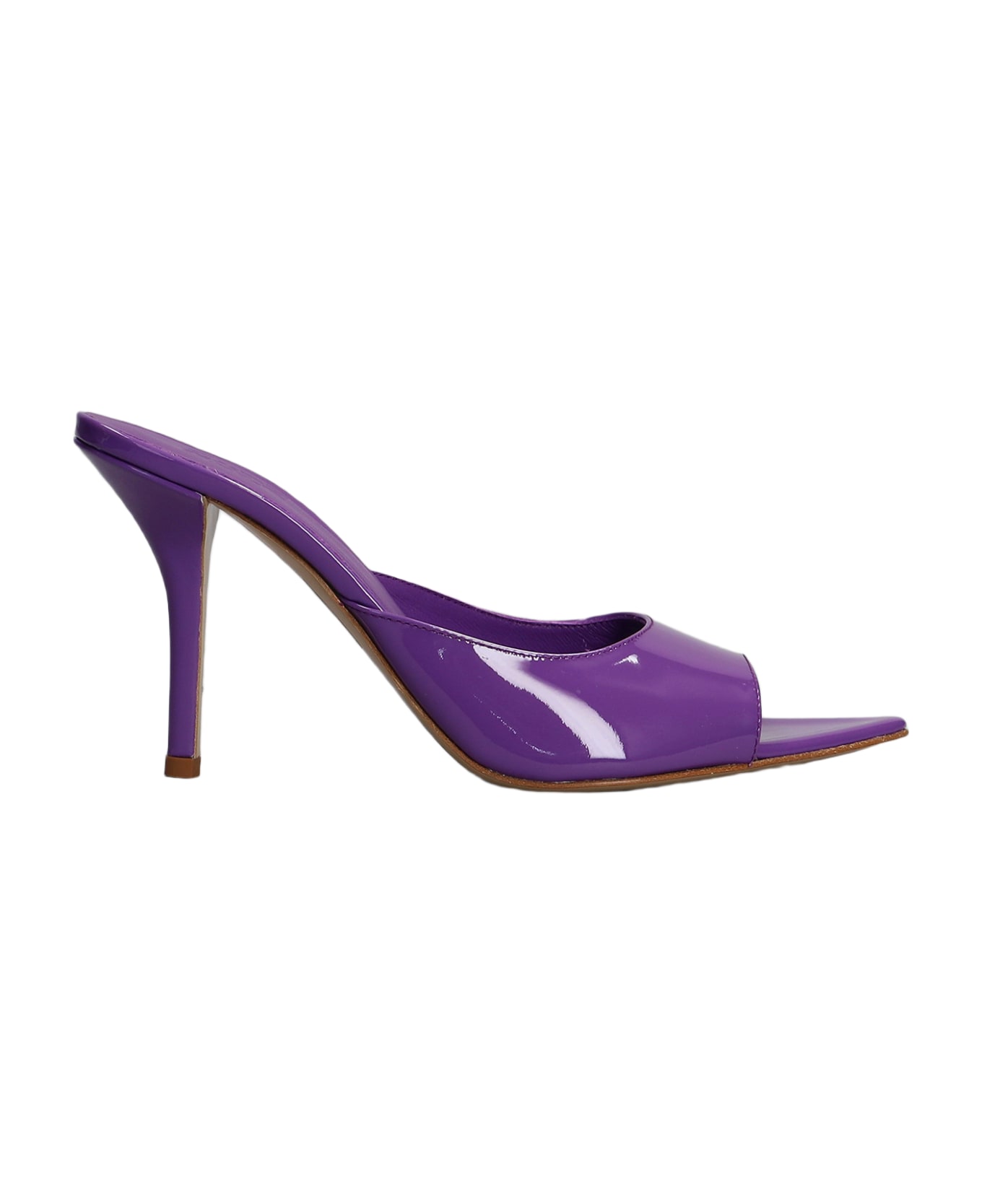 GIA BORGHINI Perni 04 Sandals In Viola Patent Leather - Purple サンダル