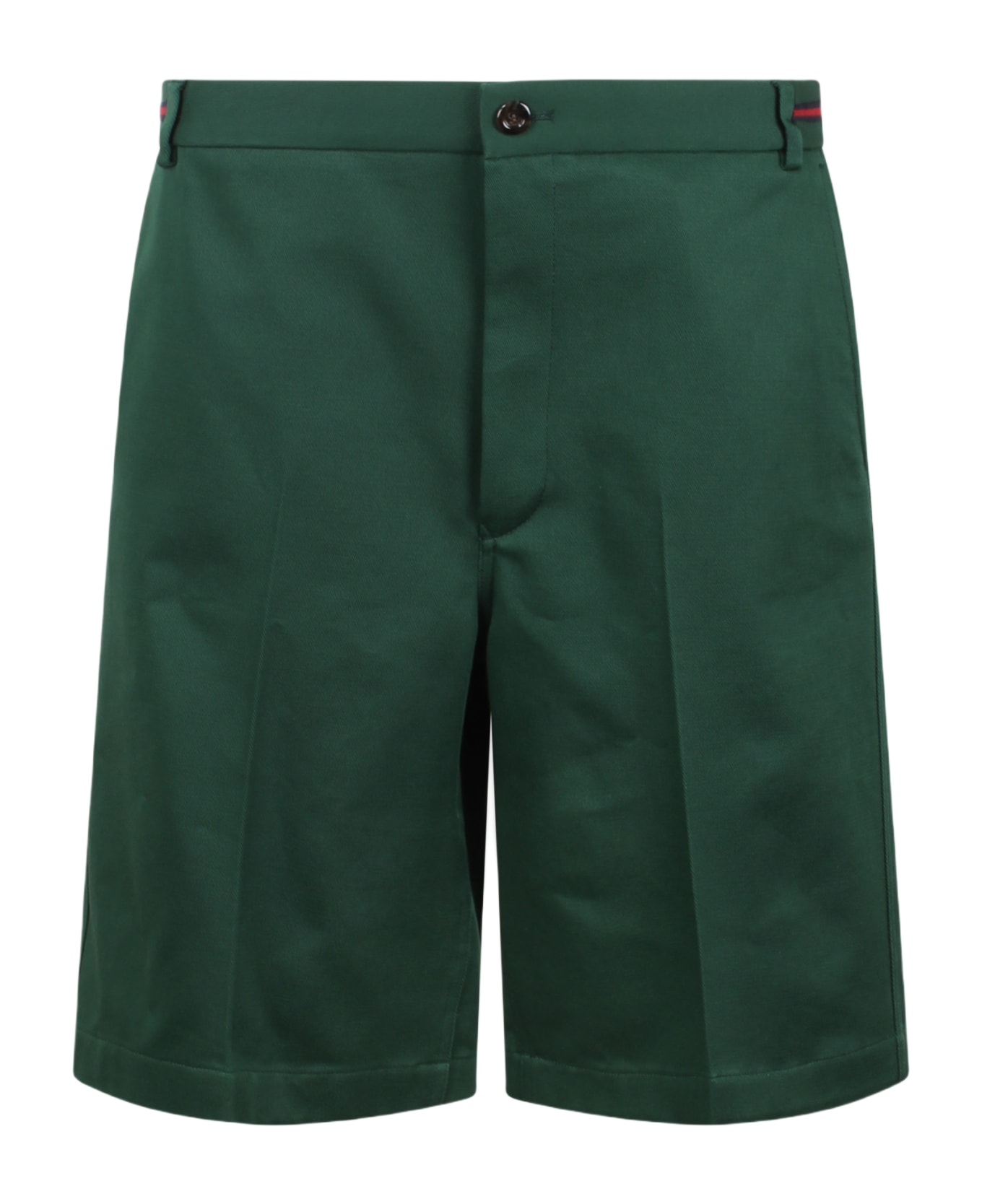Gucci Web Detail Cotton Short - Green ショートパンツ
