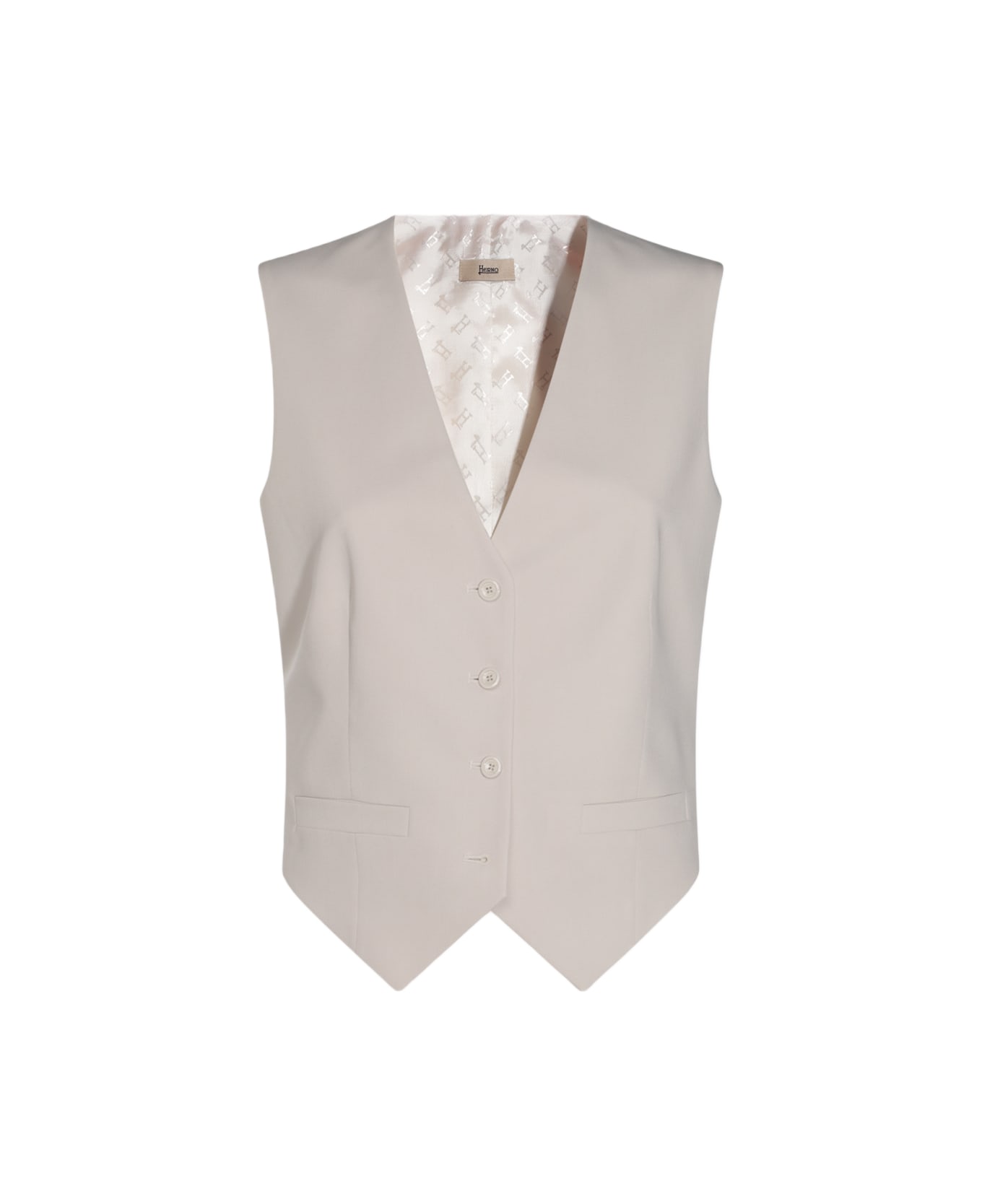 Herno White Gilet Top - Cream