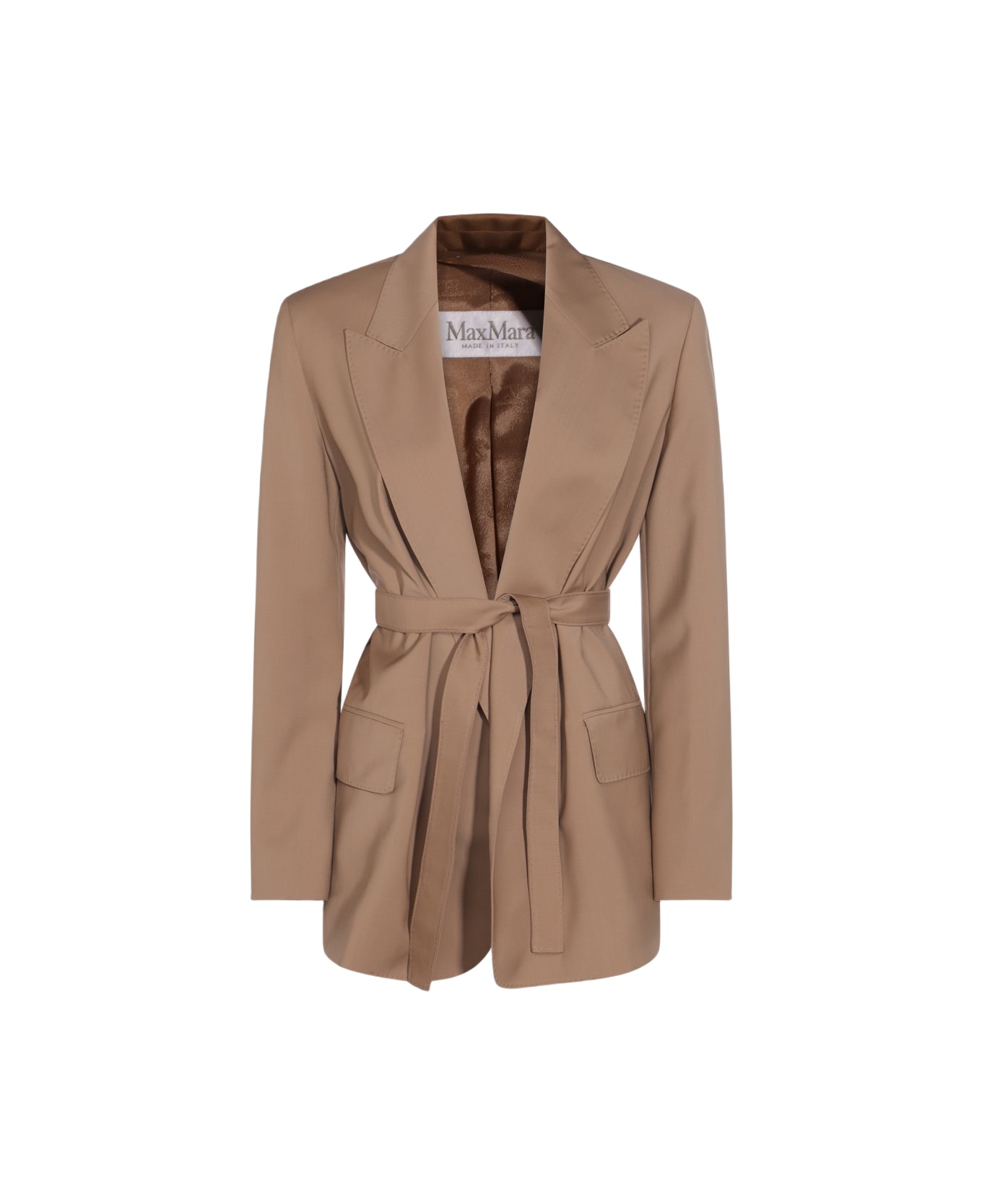 Max Mara Beige Wool Talento Blazer - Brown