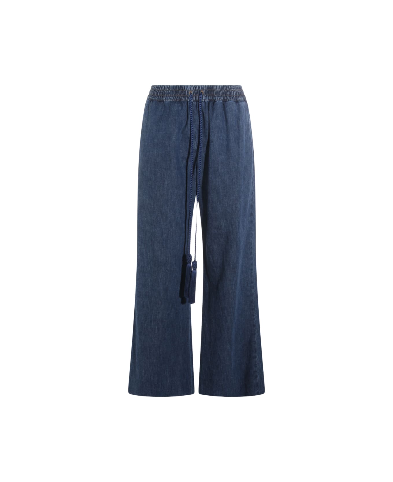 Valentino Blue Denim Cotton Pants - MEDIUM BLUE