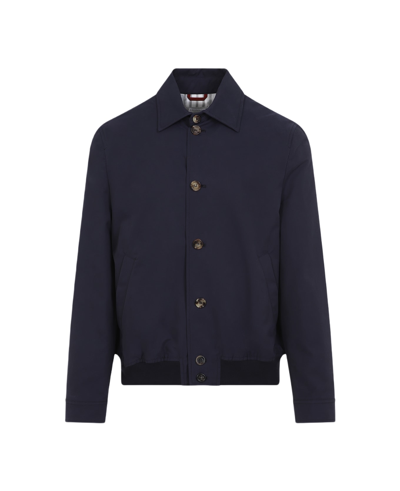 Brunello Cucinelli Cotton Bomber Jacket - Navy